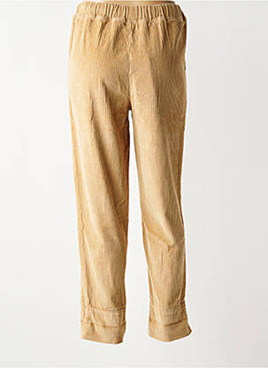 Pantalon drept talie elastică maro F.A.M. femeie