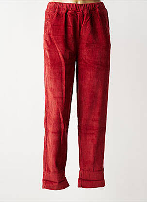 Pantalon drept talie elastică roșu F.A.M. femeie