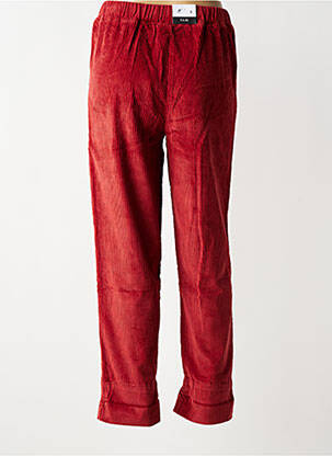 Pantalon drept talie elastică roșu F.A.M. femeie