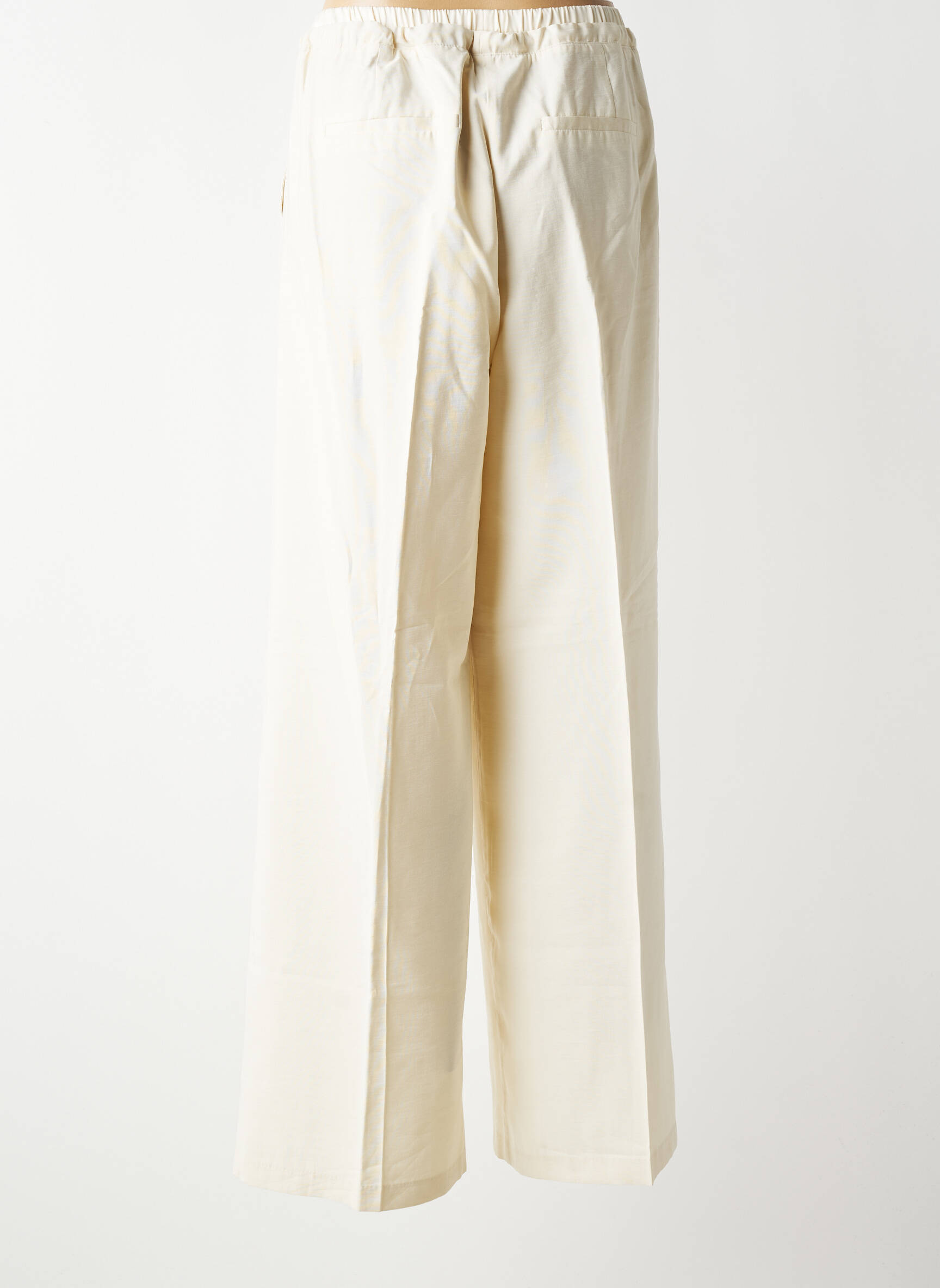 Pantalon drept talie elastică mărime normală bej YAYA femeie