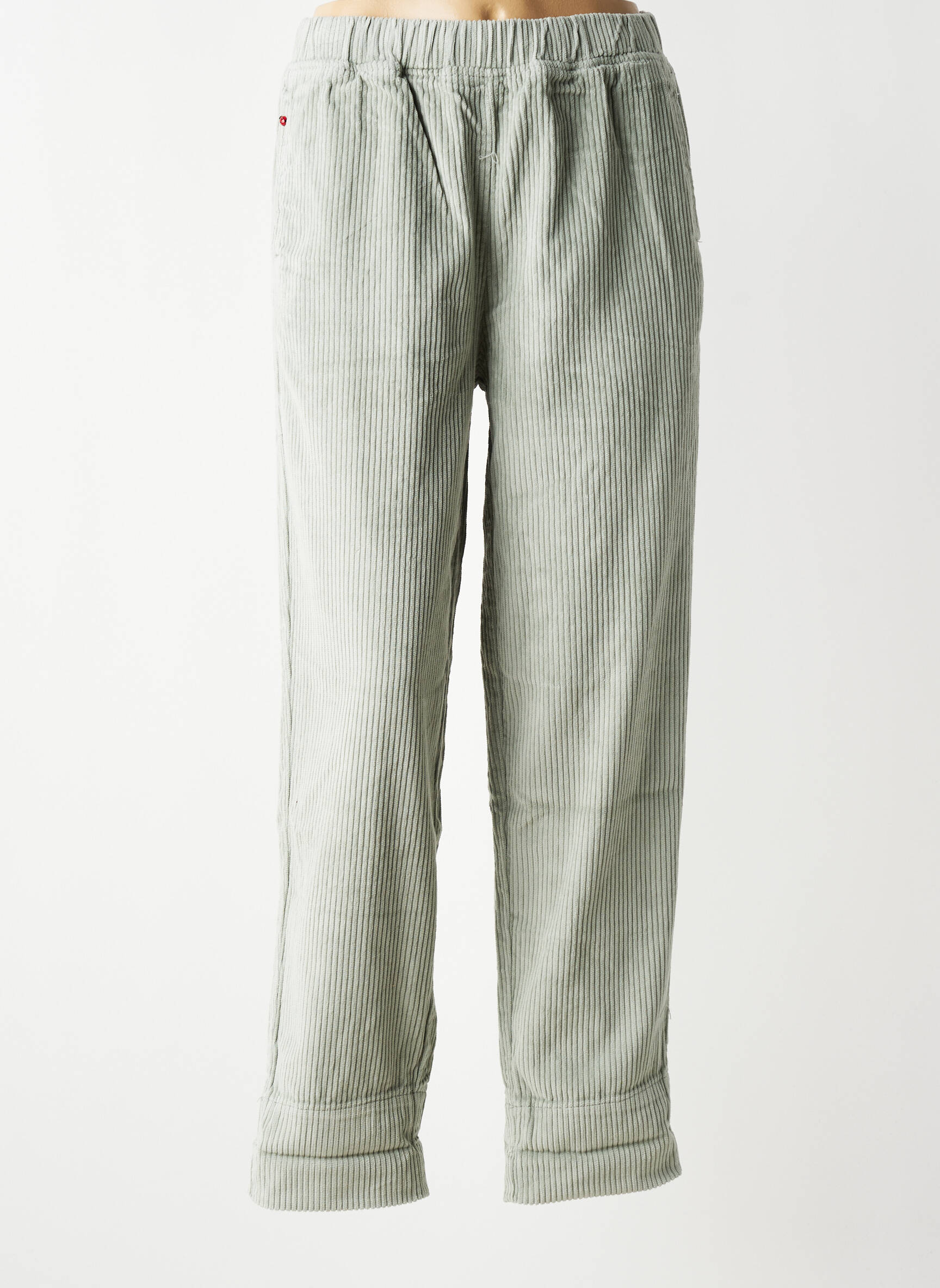Pantalon drept talie elastică albastru F.A.M. femeie
