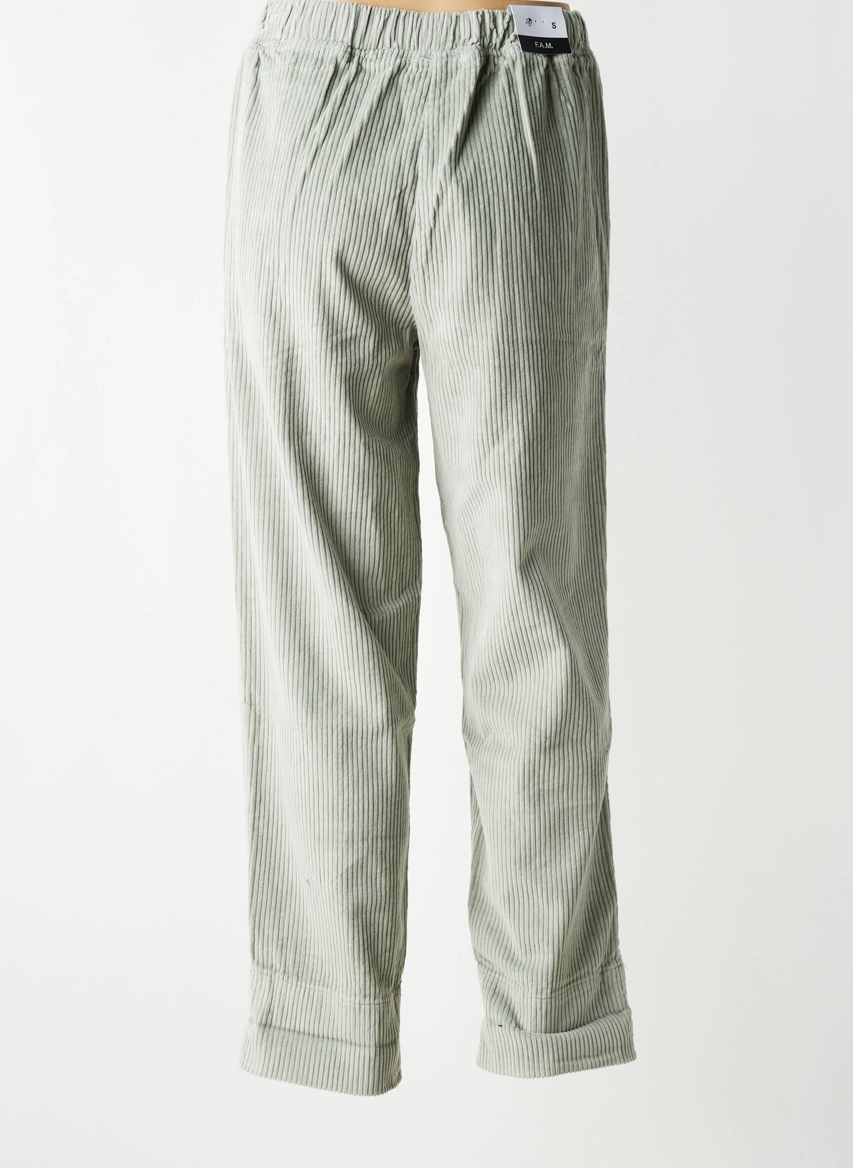 Pantalon drept talie elastică albastru F.A.M. femeie
