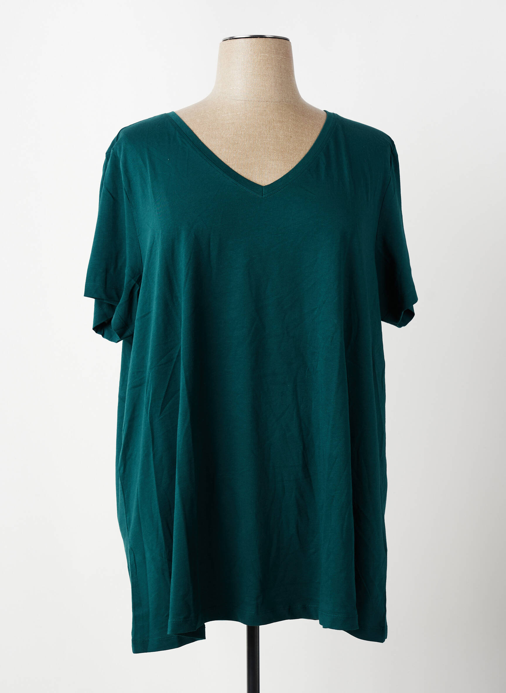 Top elasticitate mâneci scurte verde ONLY CARMAKOMA femeie