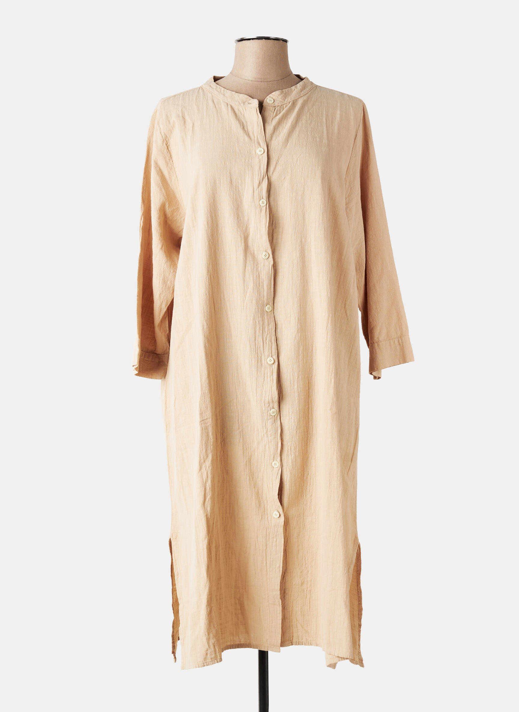 Rochie lungă mâneci lungi mâneci lungi bej MUS & BOMBON femeie