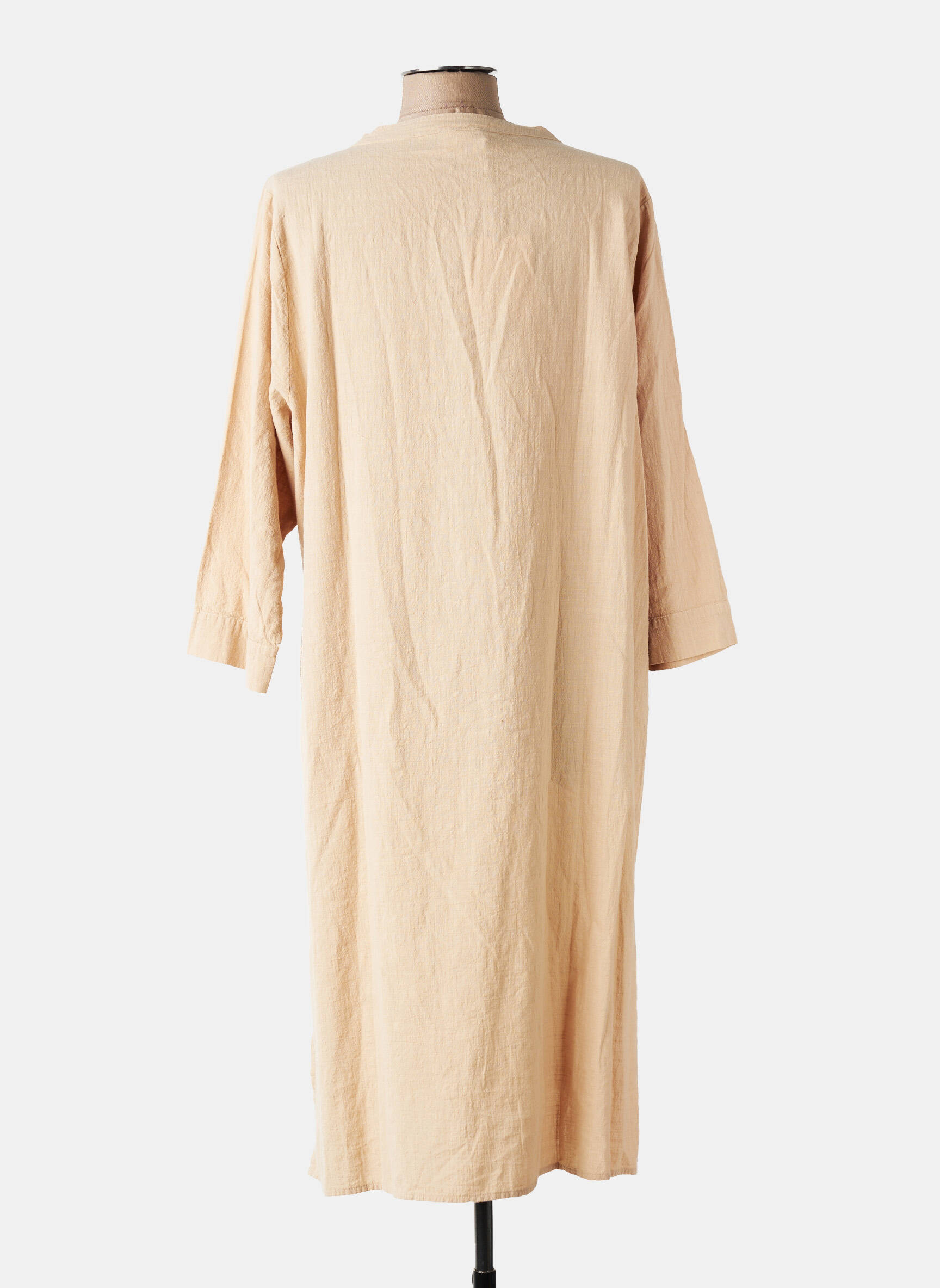 Rochie lungă mâneci lungi mâneci lungi bej MUS & BOMBON femeie