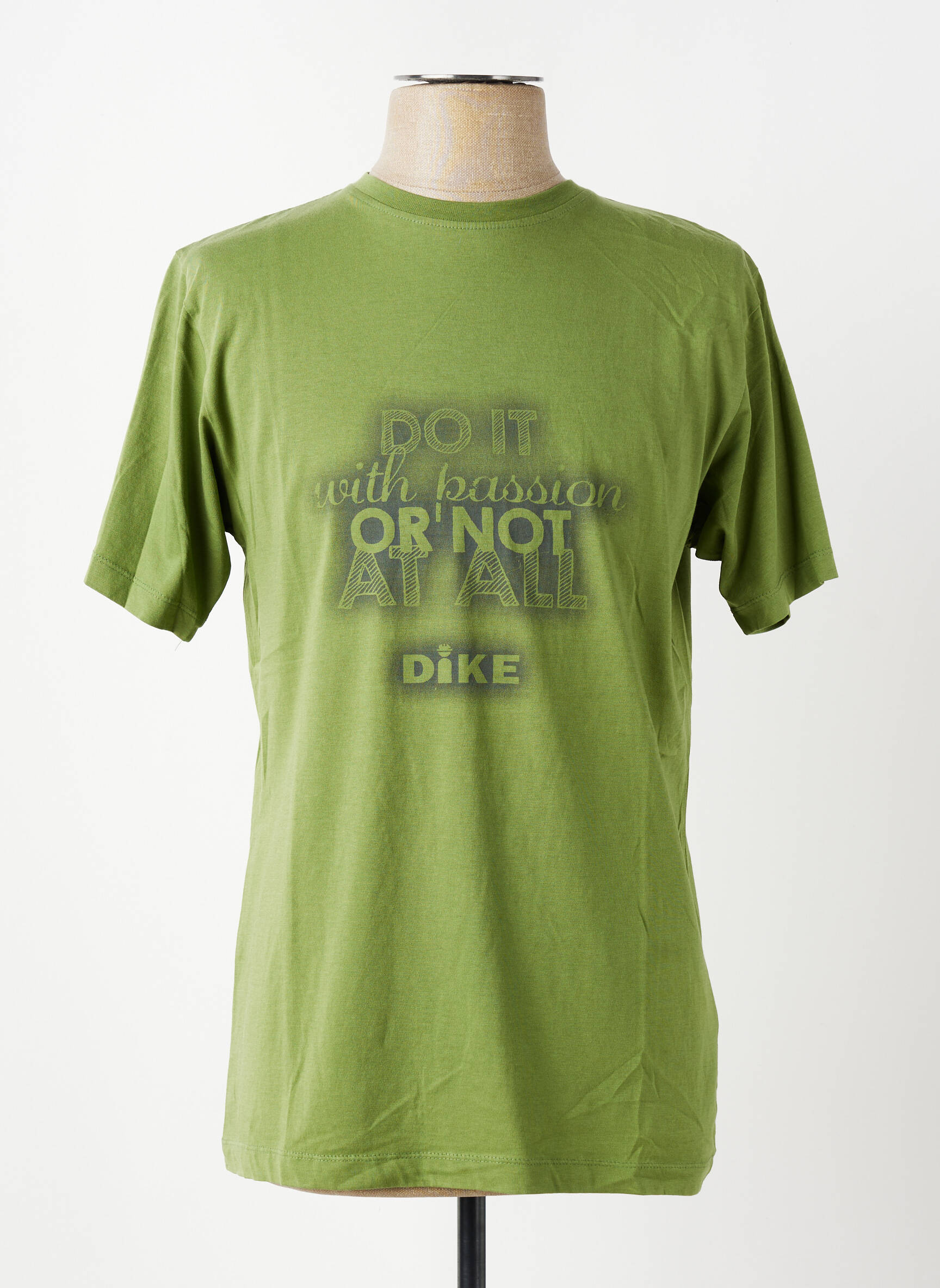 Tricou croială cambrată mâneci scurte verde deschis DIKE bărbat