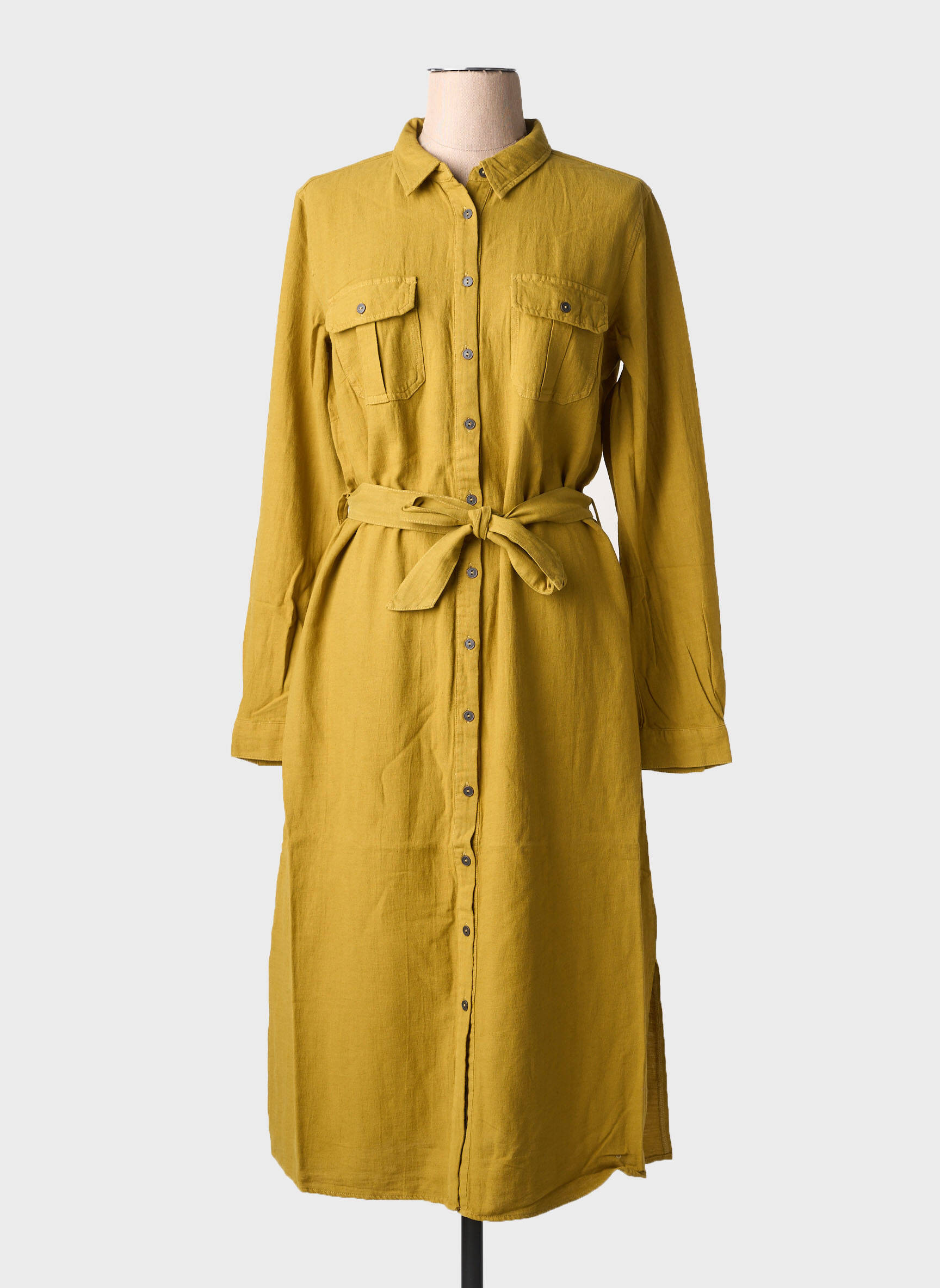 Rochie midi mâneci lungi mâneci lungi verde YEST femeie