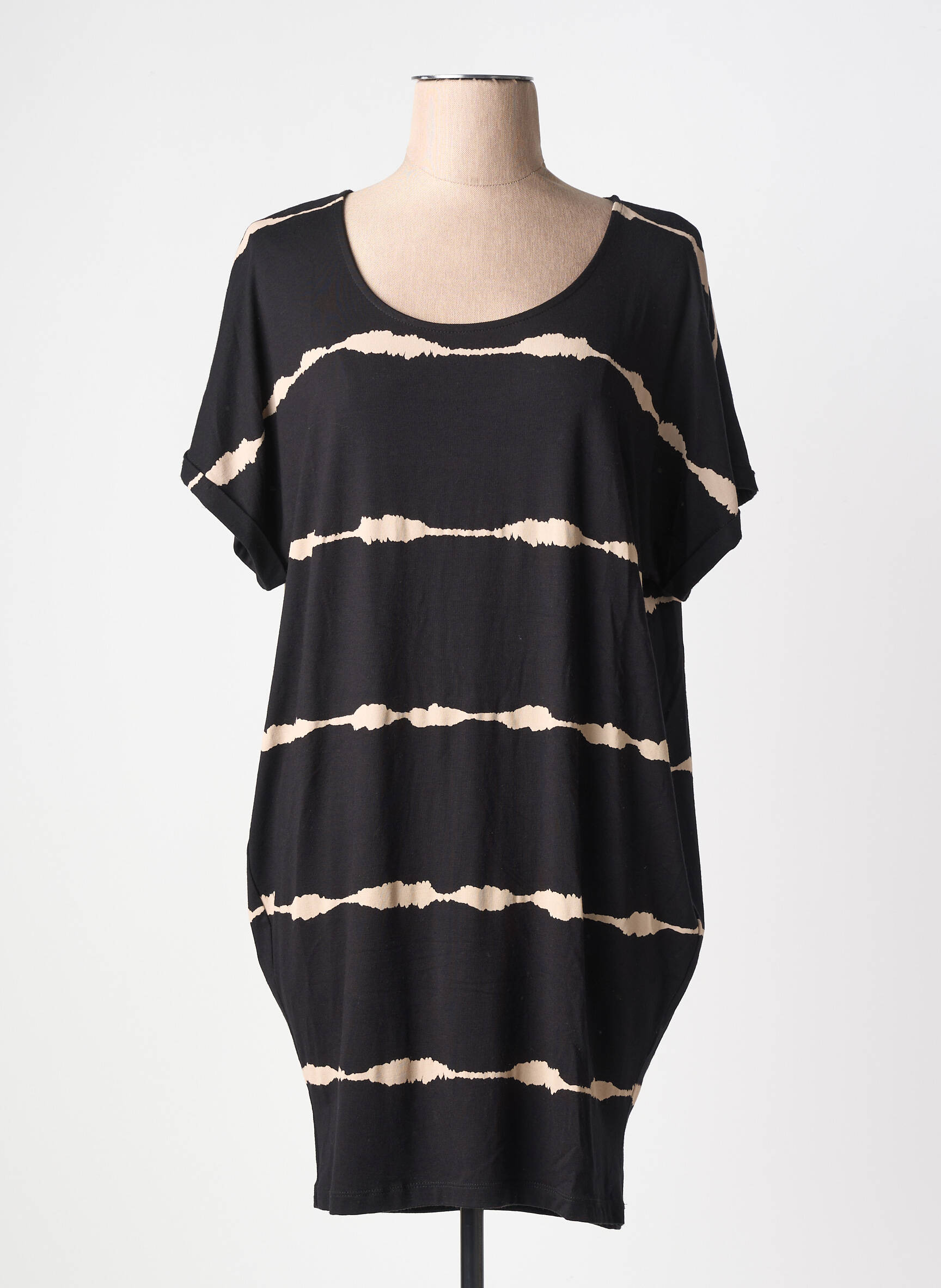 Rochie midi mâneci scurte mâneci scurte negru YEST femeie