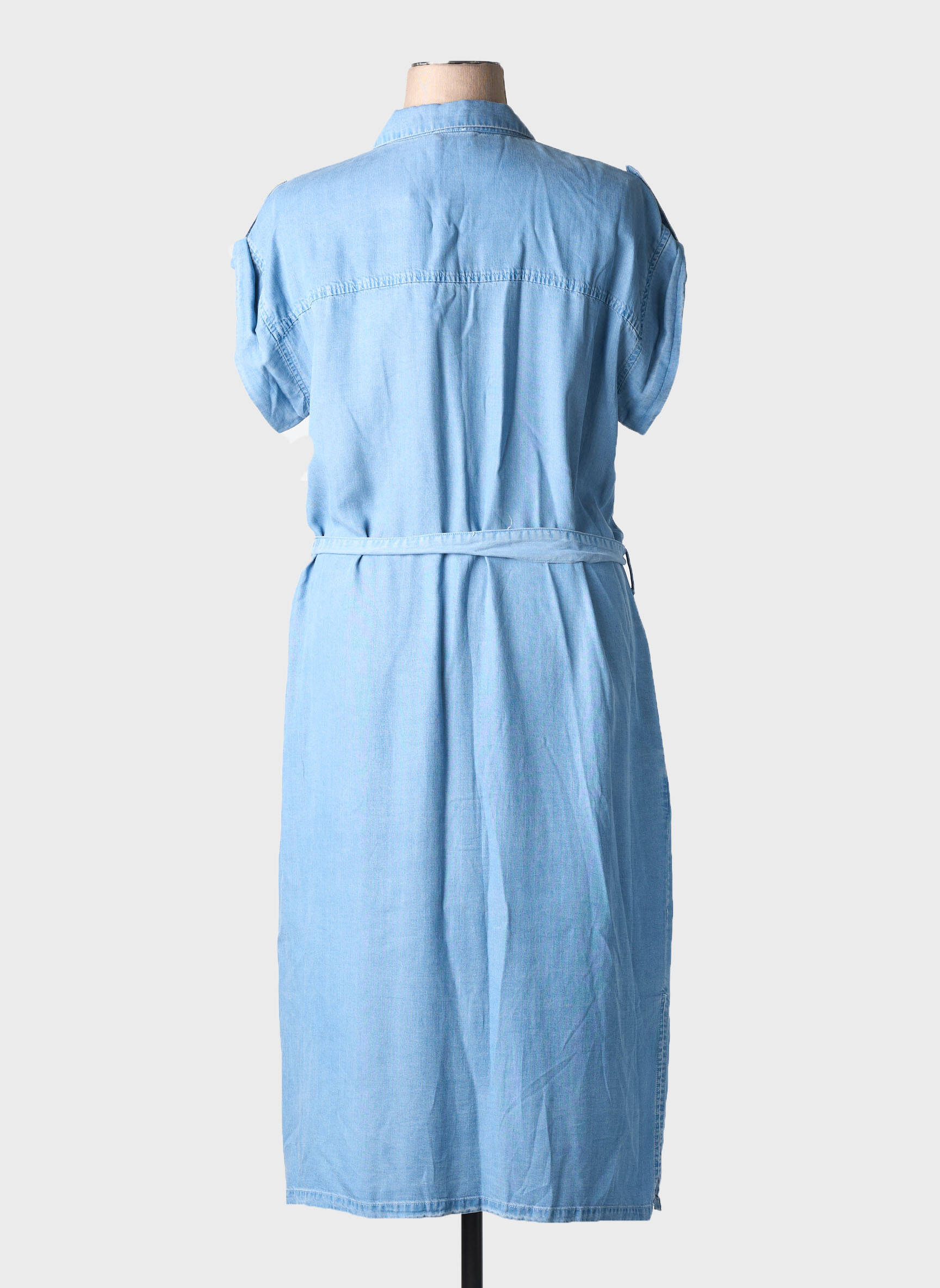 Rochie lungă mâneci scurte mâneci scurte albastru YEST femeie