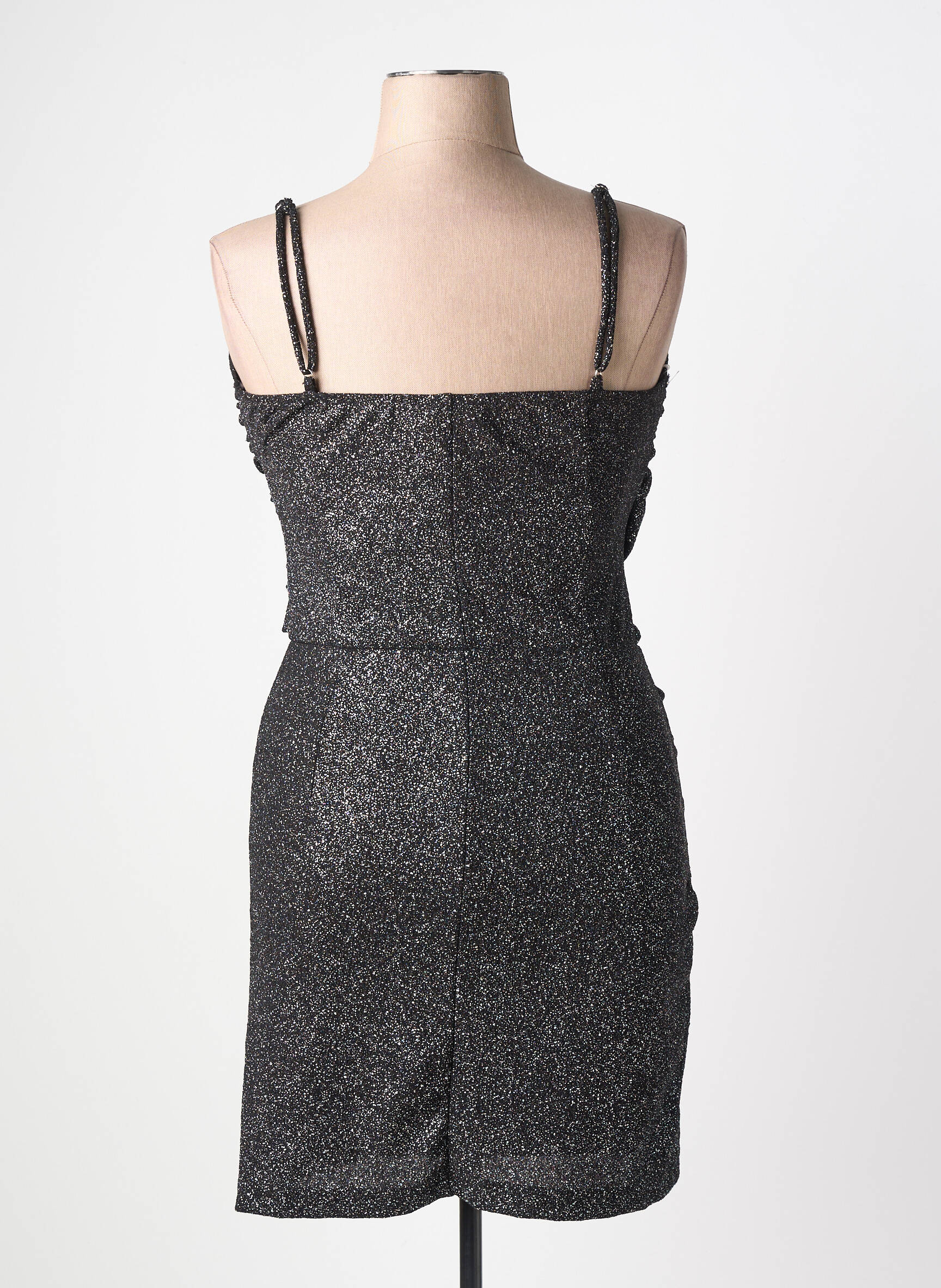 Rochie scurtă croială cambrată bretele subțiri negru AMY&CLO femeie