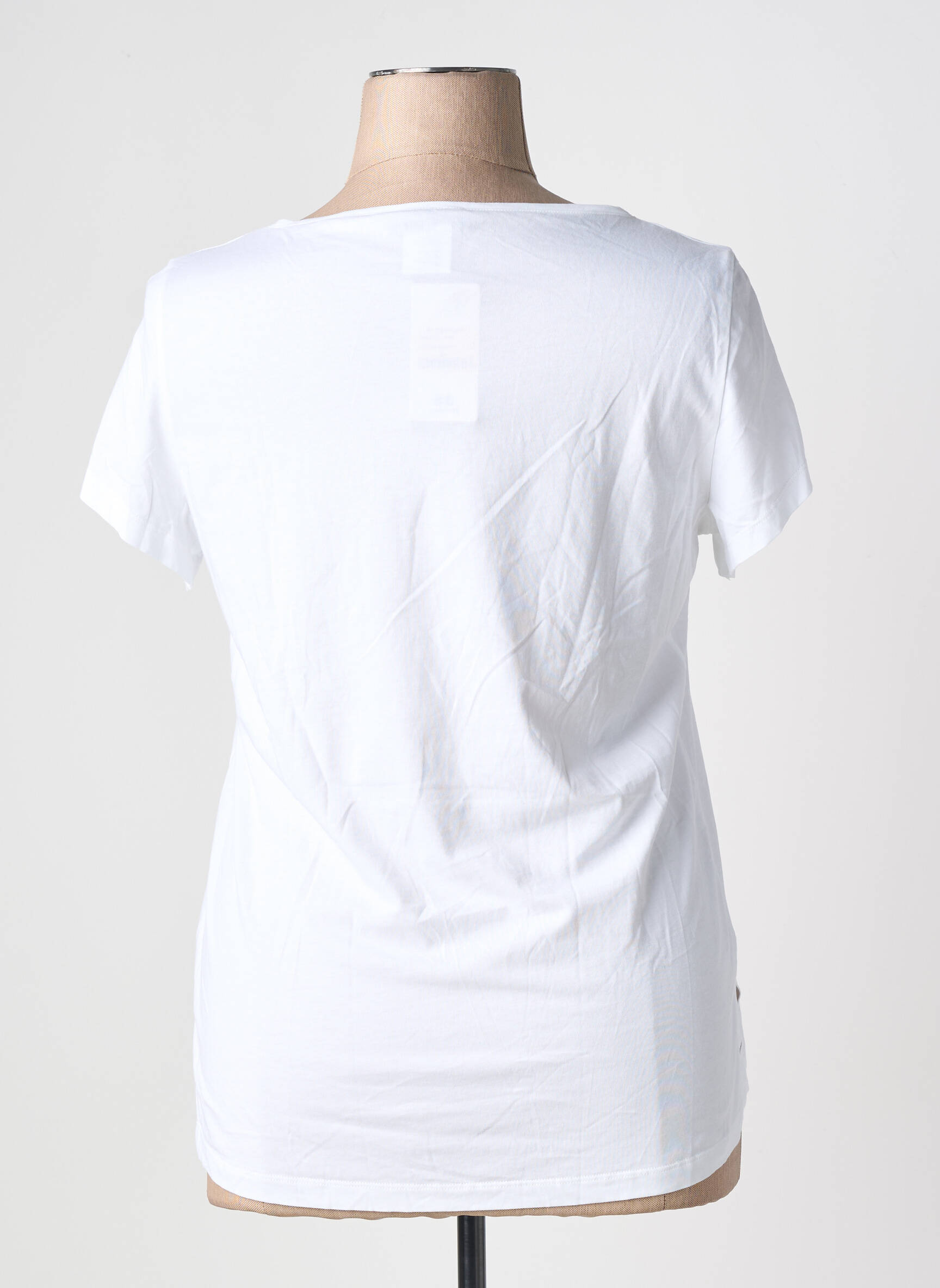 Tricou serigrafie flockată mâneci scurte alb AN II VITO femeie