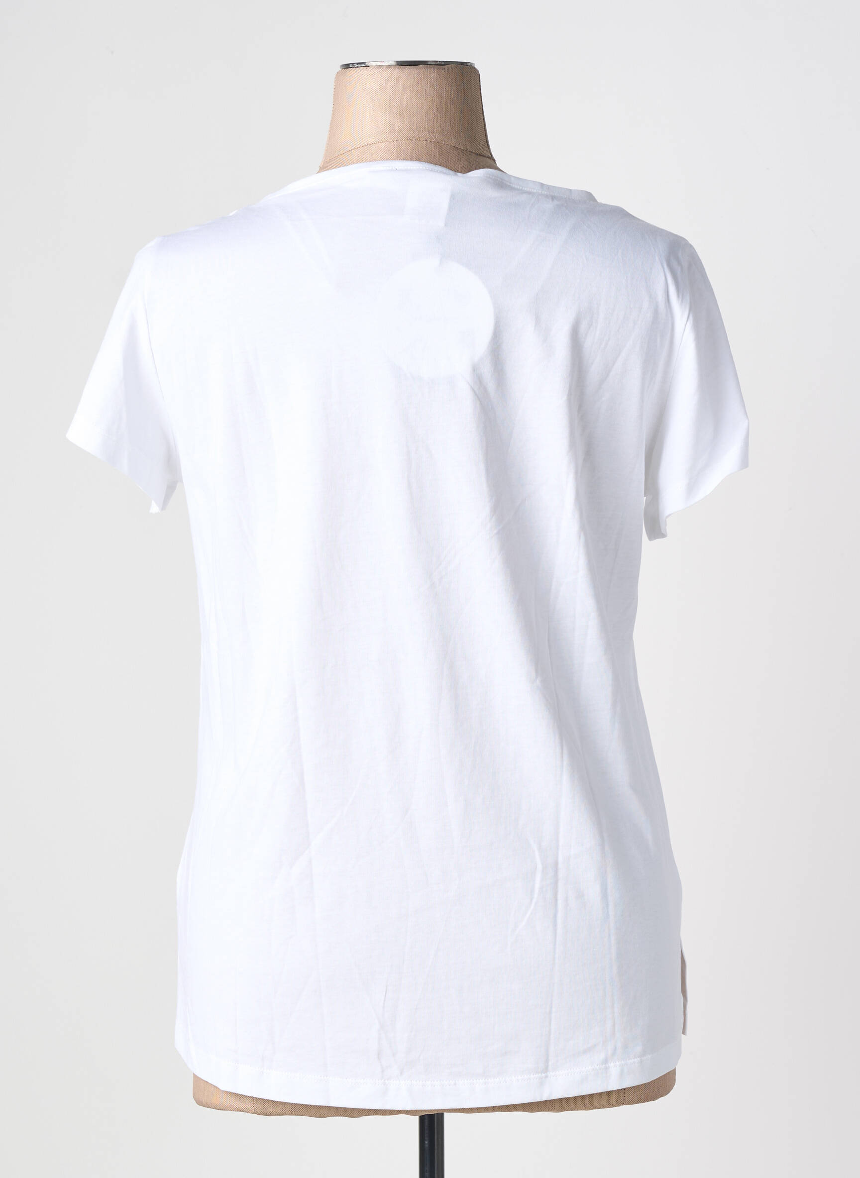 Tricou serigrafie flockată mâneci scurte alb AN II VITO femeie