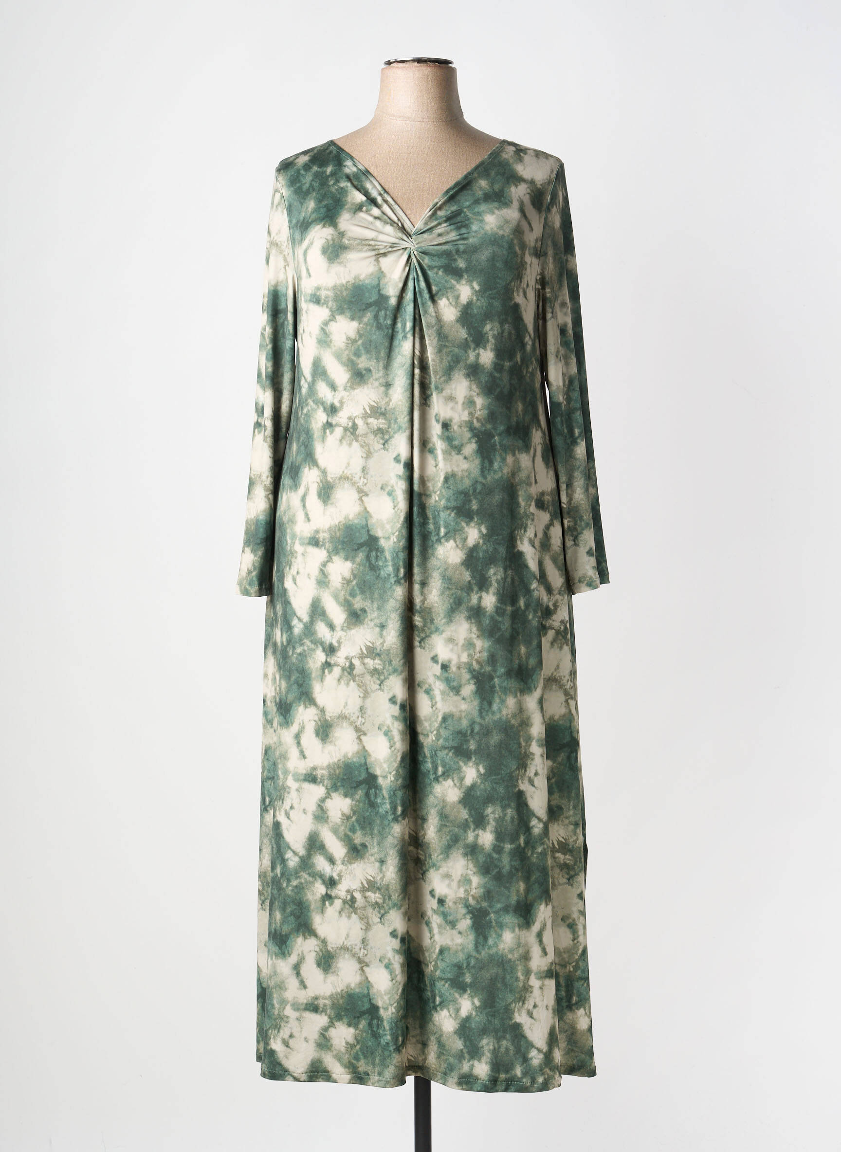 Rochie lungă mâneci lungi mâneci lungi verde AN II VITO femeie