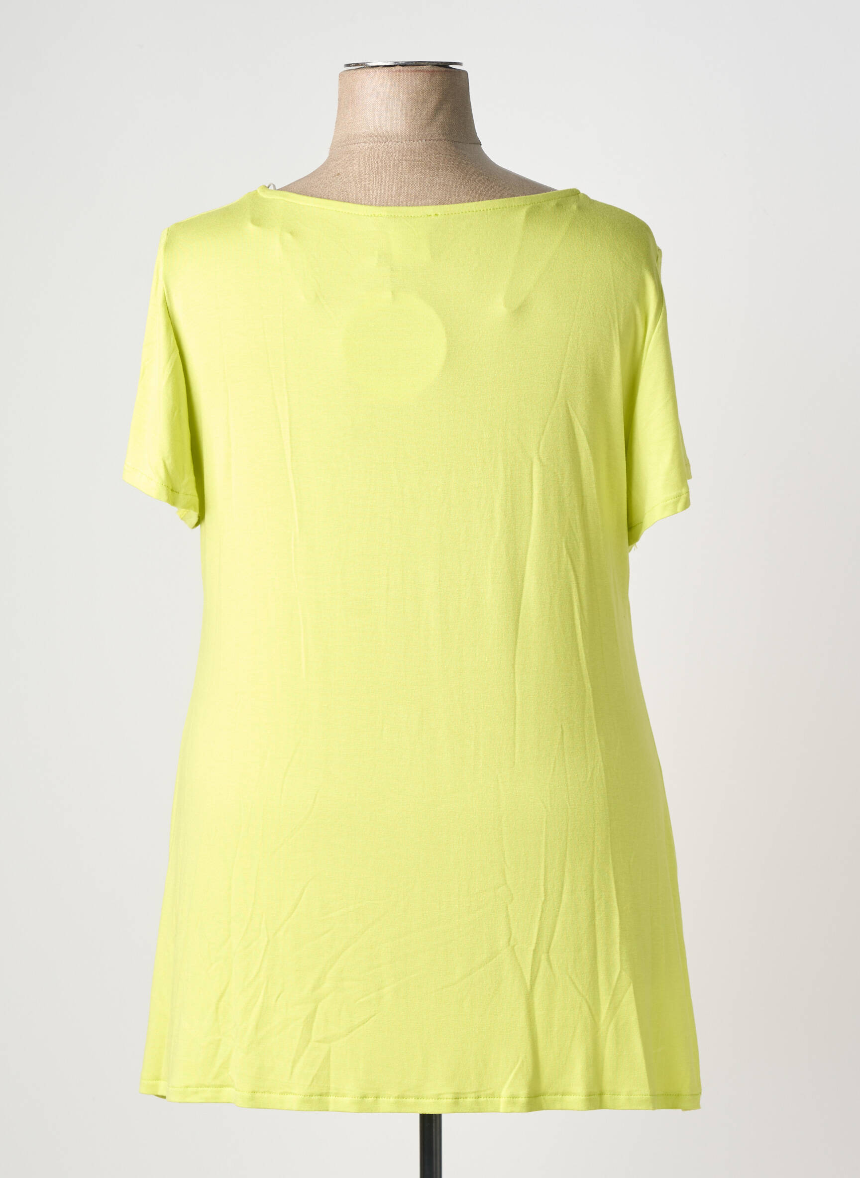 Tricou croială dreaptă mâneci scurte verde AN II VITO femeie
