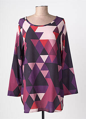 Tunică mâneci lungi țesătură crep violet ATLANTA femeie