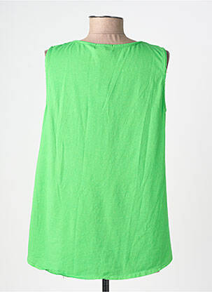 Top țesătură crep fără mâneci verde LAGON BLEU femeie
