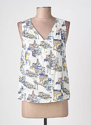 Top imprimeu fantezie fără mâneci bej MISMASH femeie