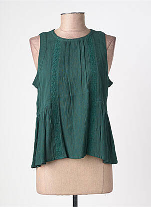 Top țesătură crep fără mâneci verde TIFFOSI femeie