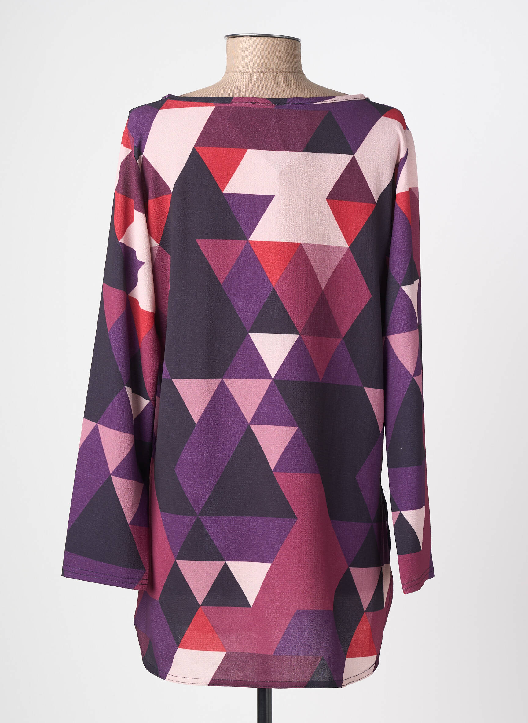 Tunică mâneci lungi țesătură crep violet ATLANTA femeie