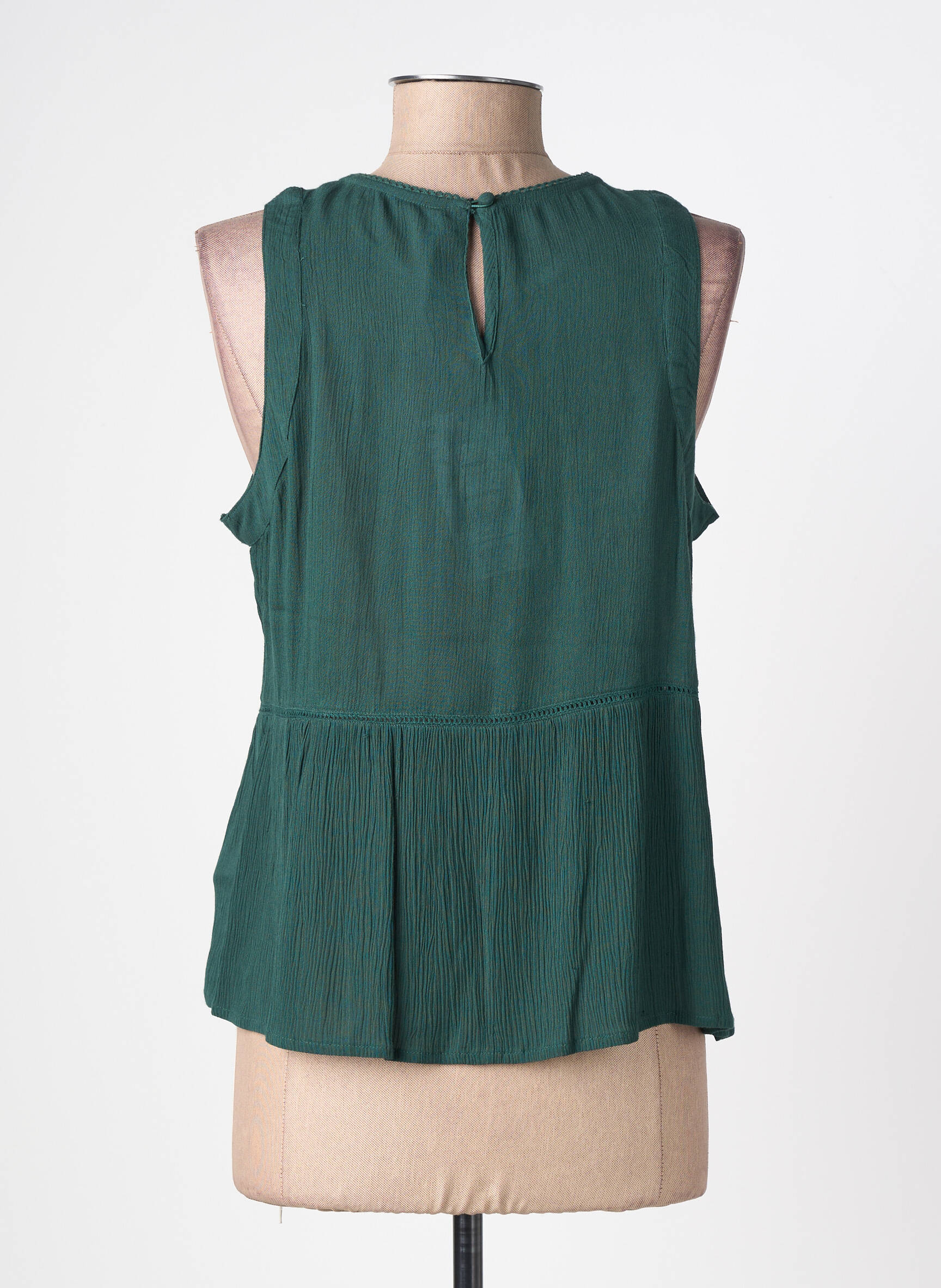 Top țesătură crep fără mâneci verde TIFFOSI femeie