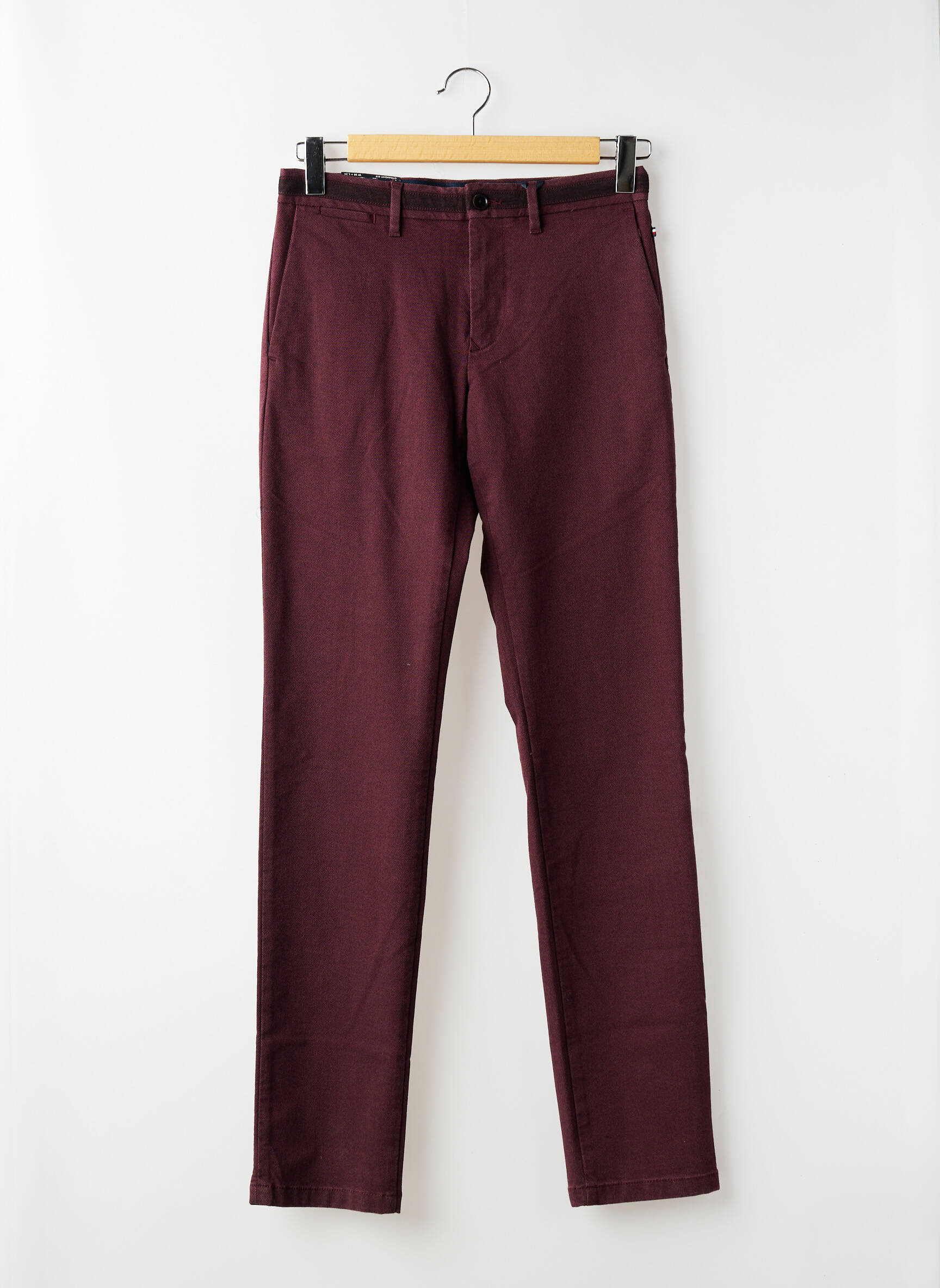 Pantalon chino țesătură melanj talie joasă roșu TOMMY HILFIGER bărbat