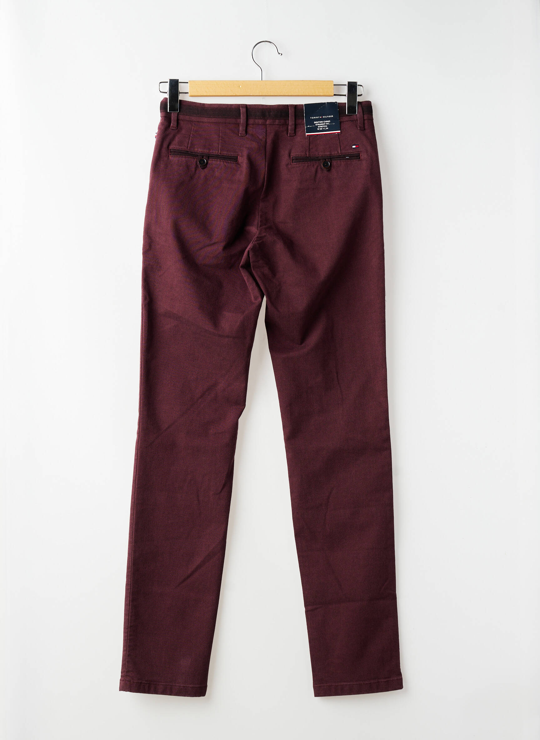 Pantalon chino țesătură melanj talie joasă roșu TOMMY HILFIGER bărbat
