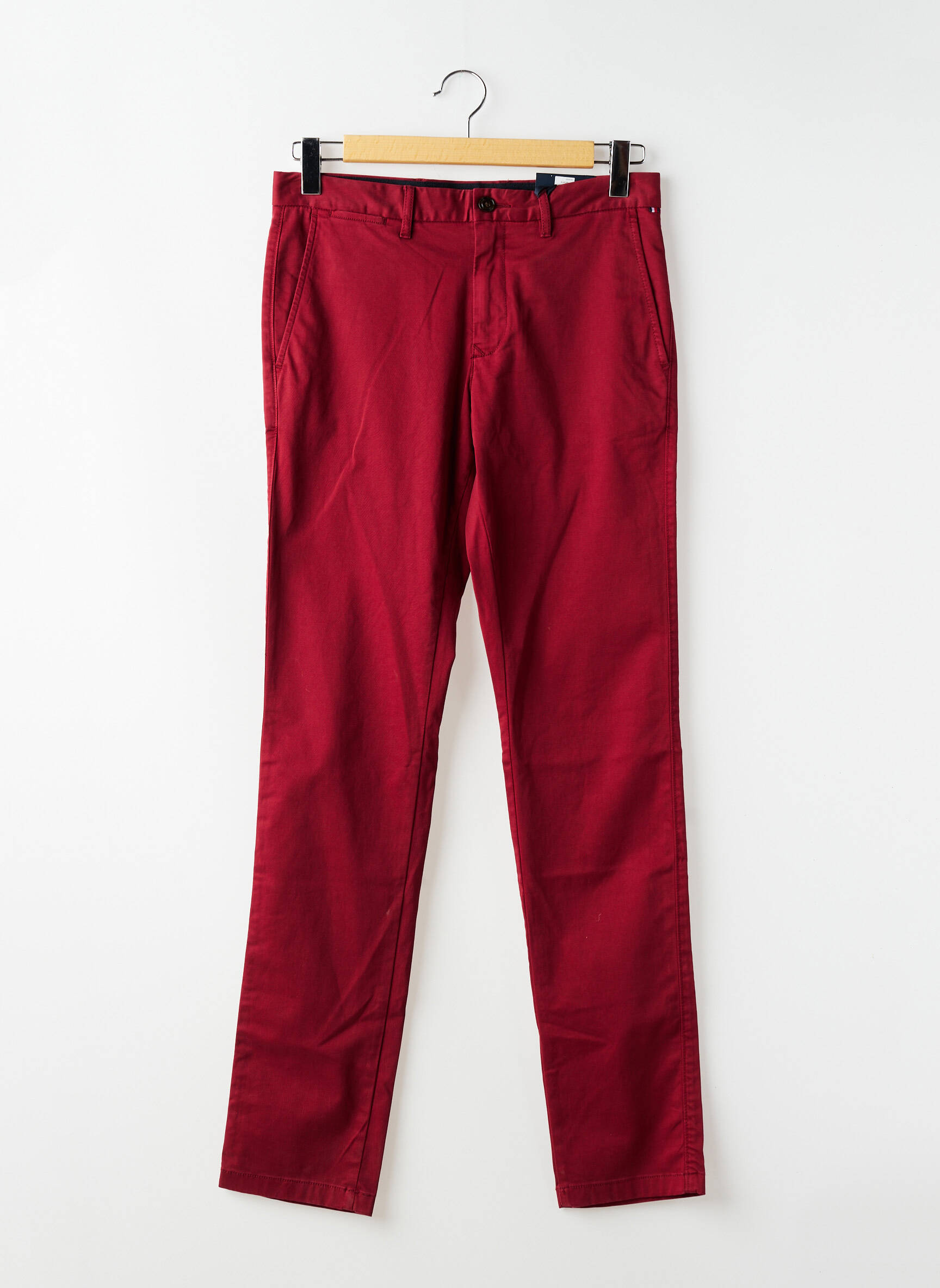 Pantalon chino țesătură poplin mărime normală roșu TOMMY HILFIGER bărbat