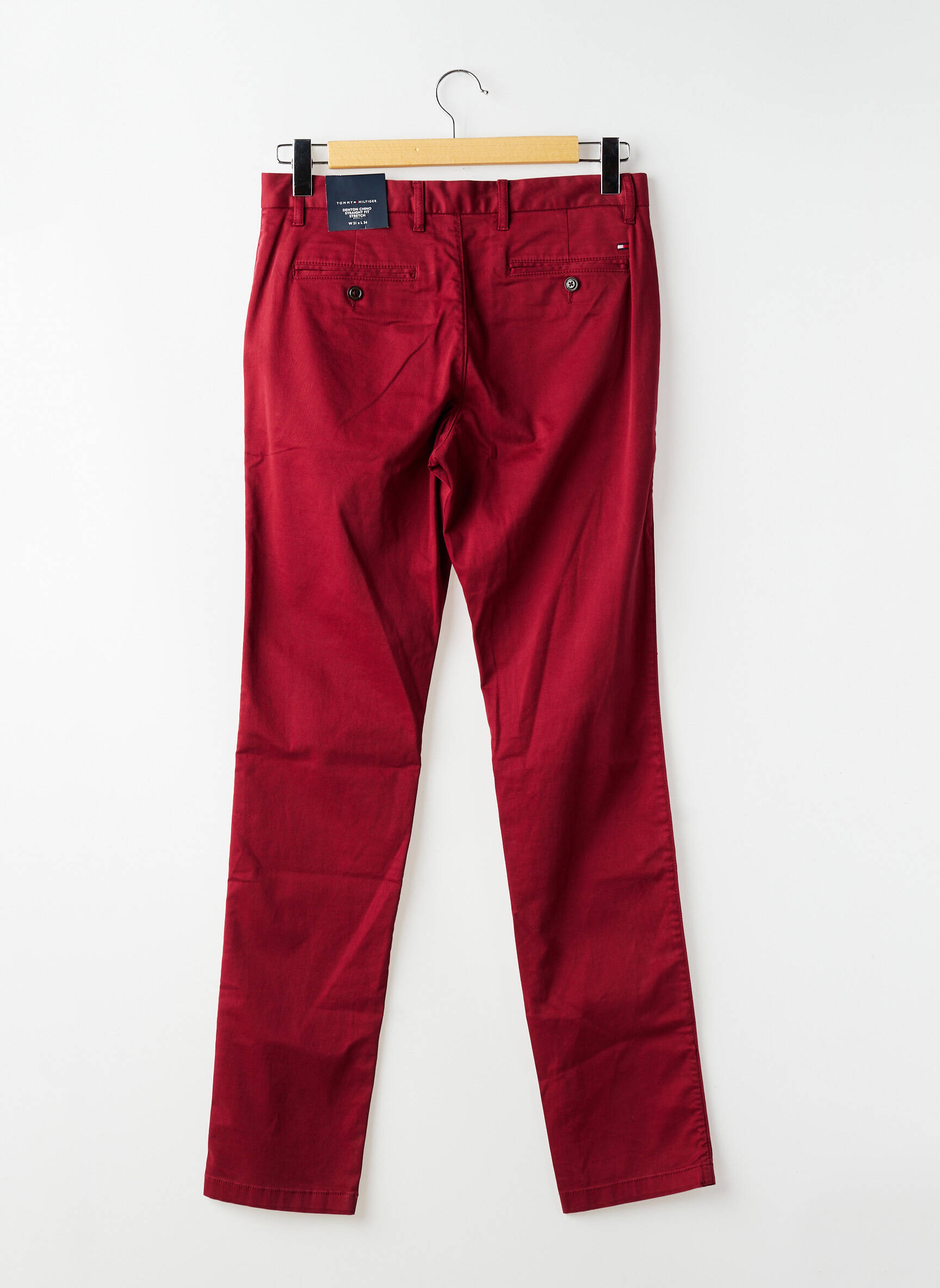 Pantalon chino țesătură poplin mărime normală roșu TOMMY HILFIGER bărbat