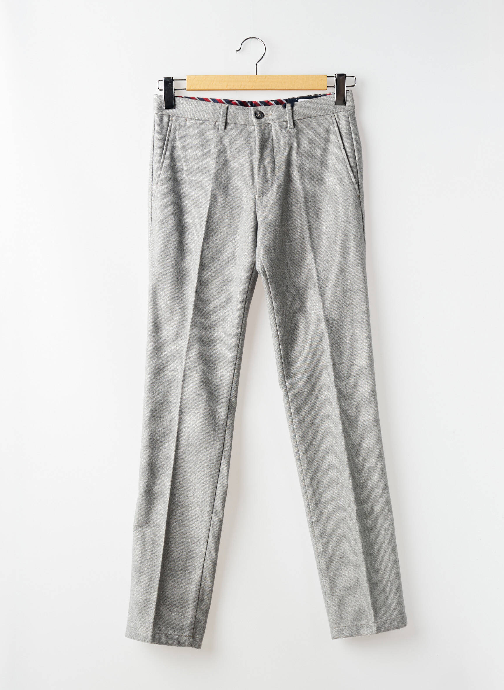 Pantalon slim țesătură melanj talie înaltă gri TOMMY HILFIGER bărbat