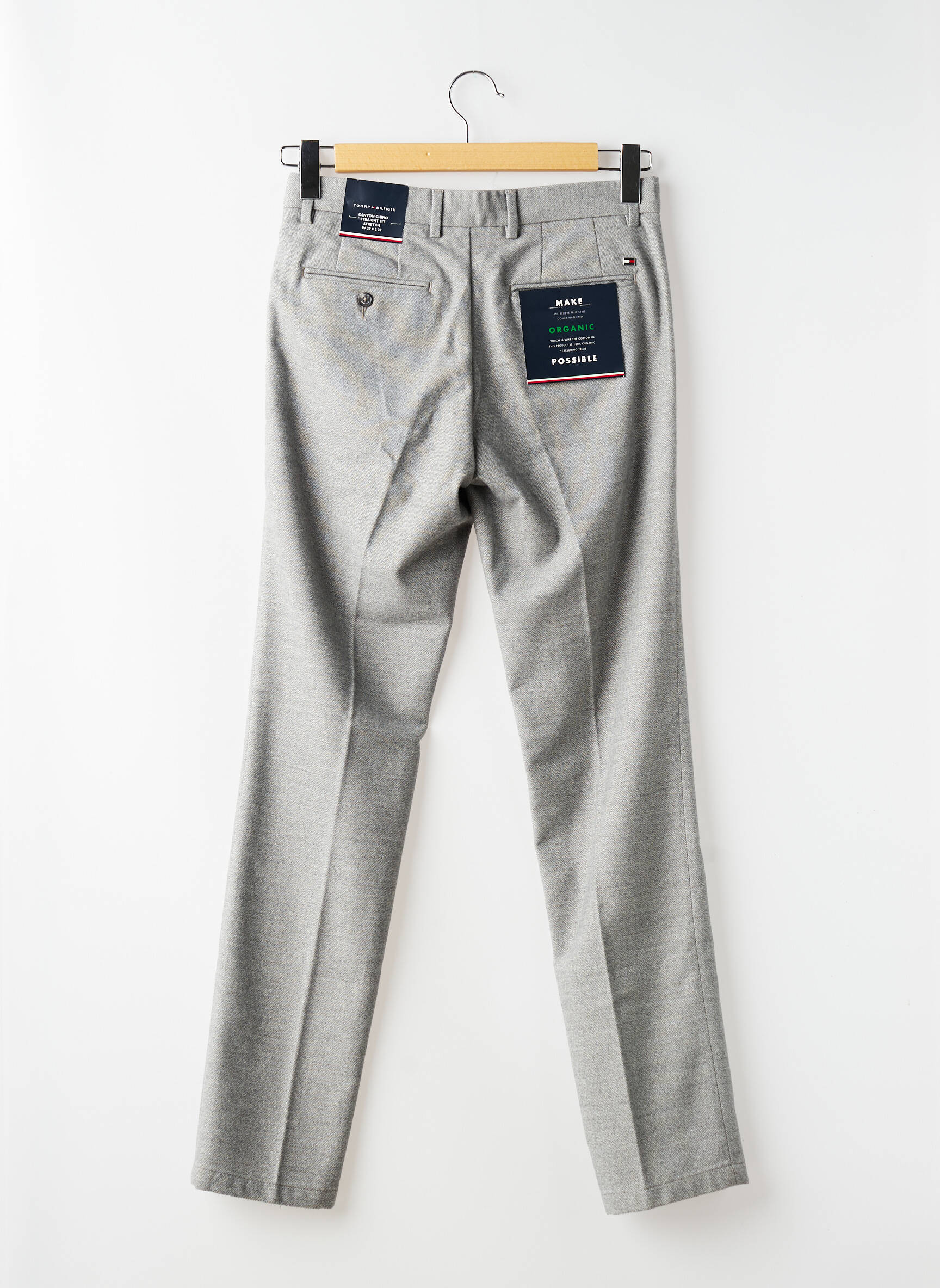 Pantalon slim țesătură melanj talie înaltă gri TOMMY HILFIGER bărbat