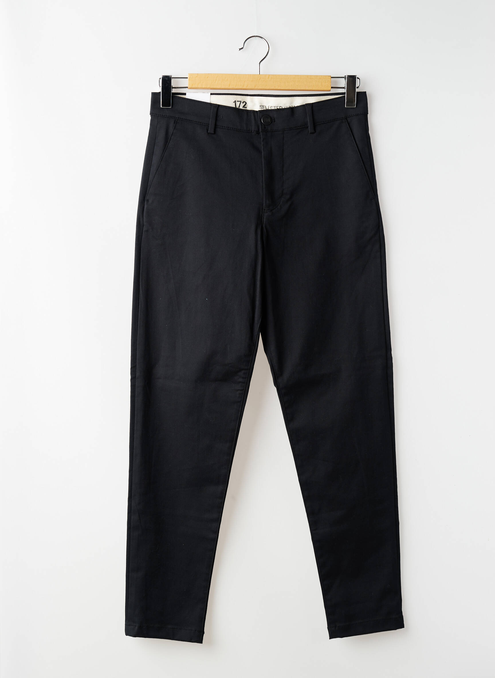 Pantalon chino bio mărime normală negru SELECTED bărbat