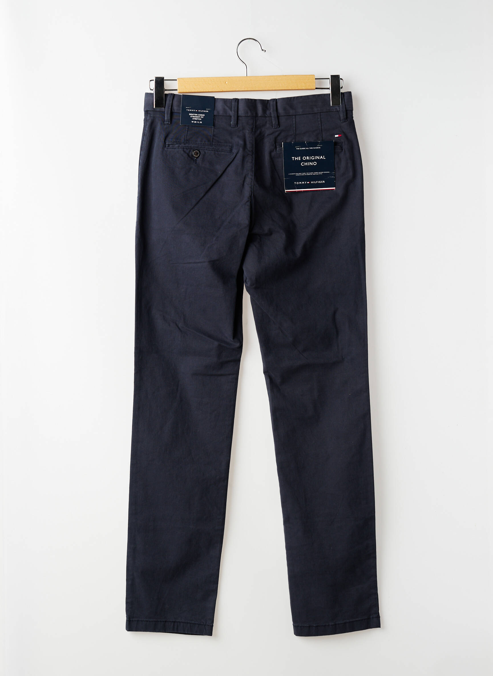 Pantalon chino țesătură poplin mărime normală albastru TOMMY HILFIGER bărbat