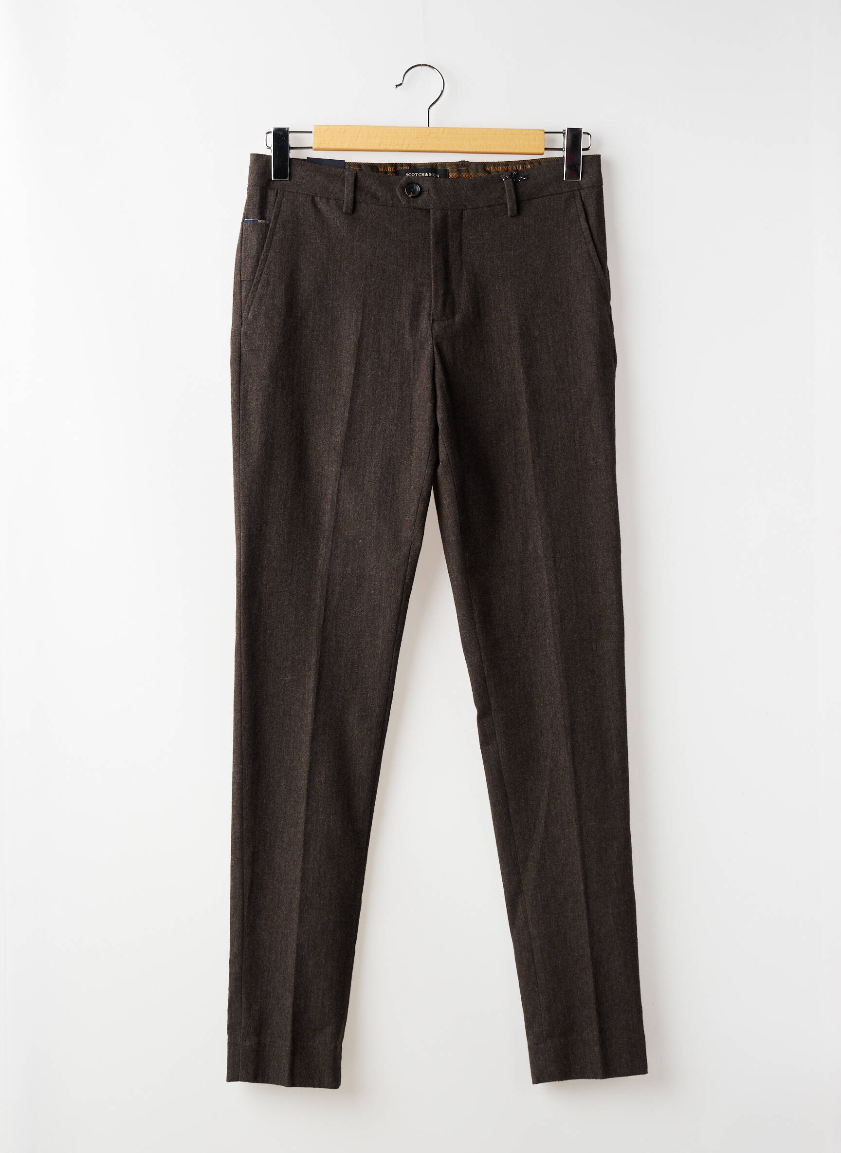 Pantalon slim țesătură melanj talie joasă maro SCOTCH & SODA bărbat