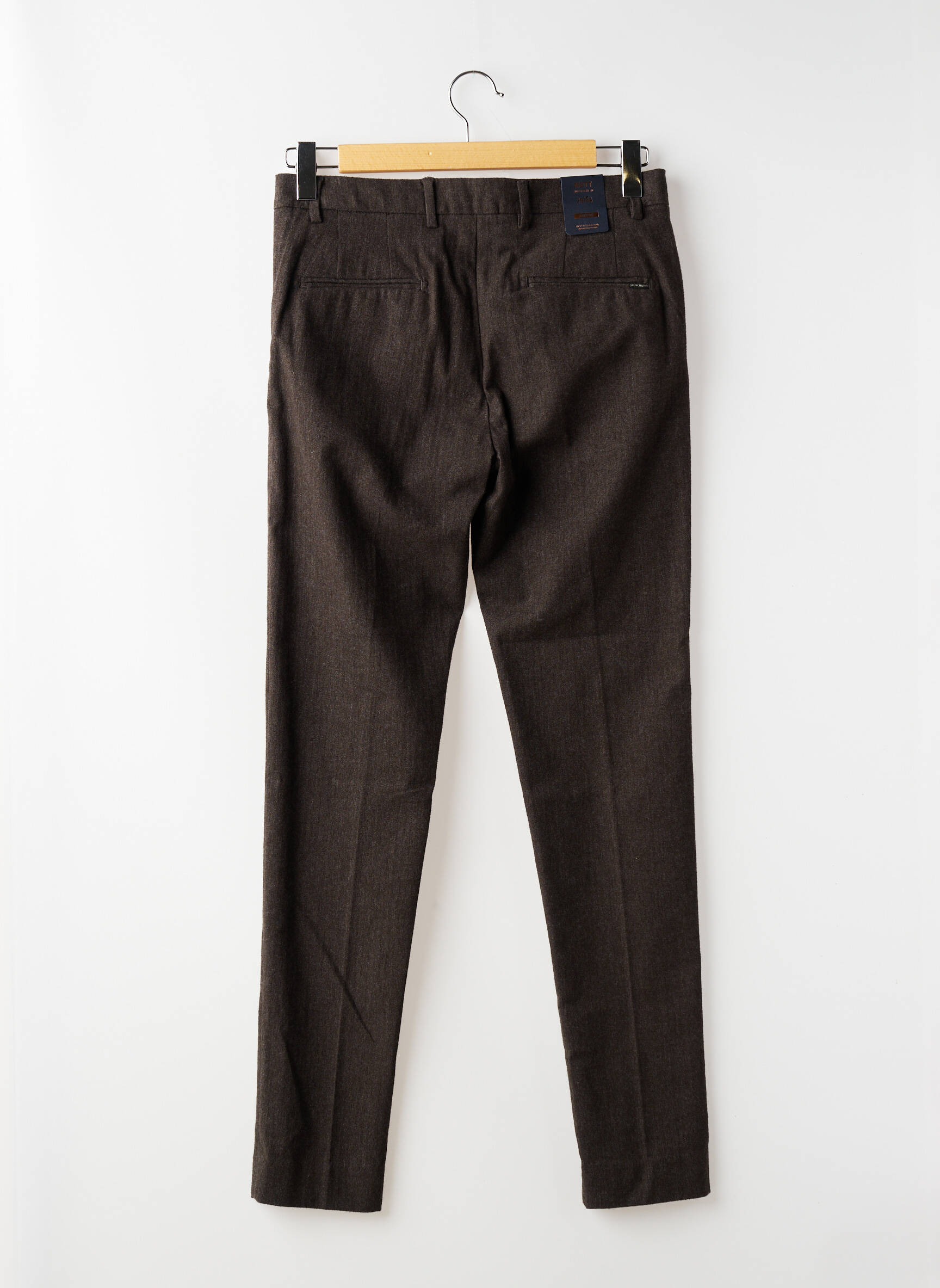 Pantalon slim țesătură melanj talie joasă maro SCOTCH & SODA bărbat