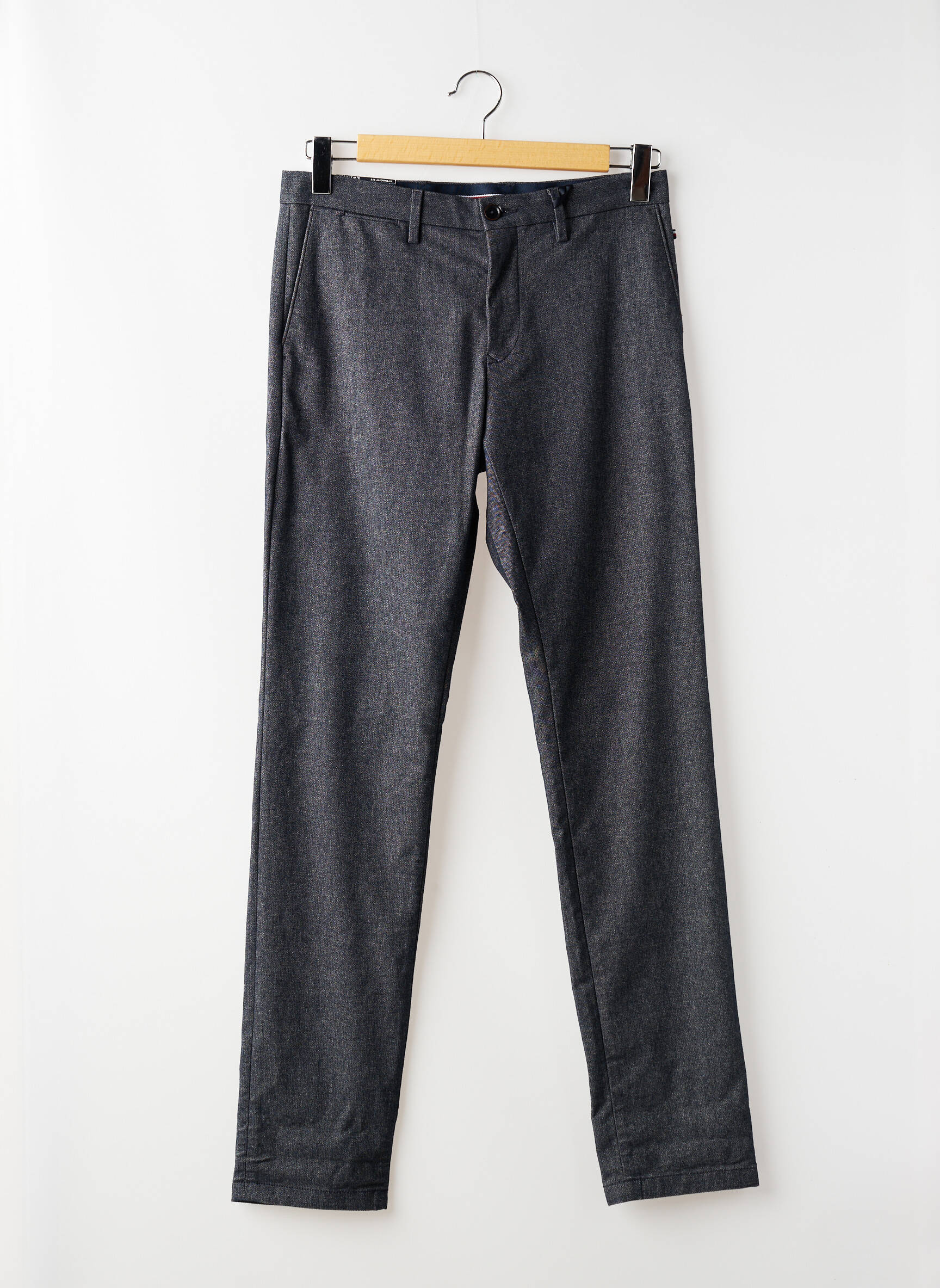 Pantalon slim țesătură melanj talie joasă albastru TOMMY HILFIGER bărbat