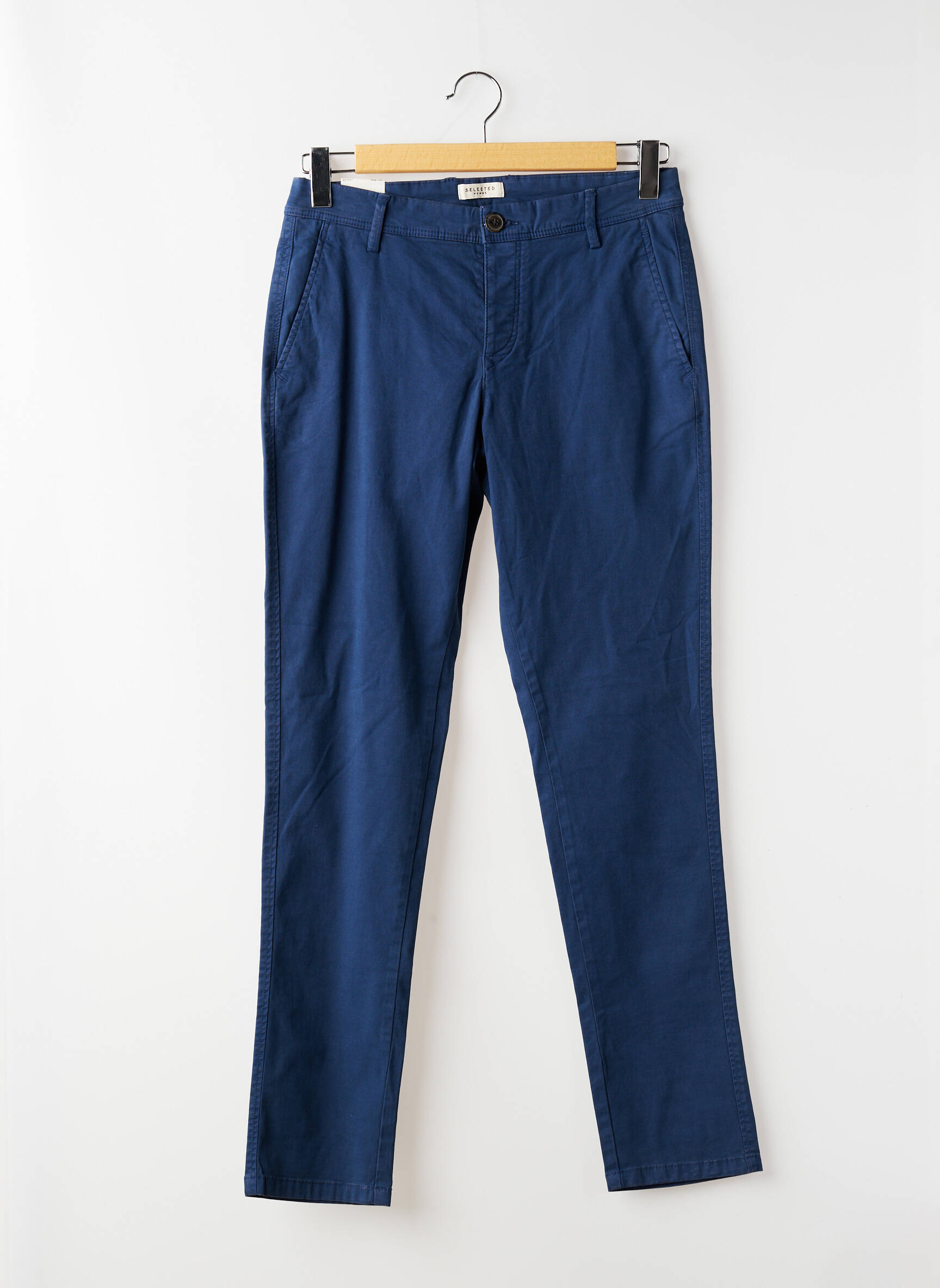 Pantalon chino elasticitate albastru SELECTED bărbat