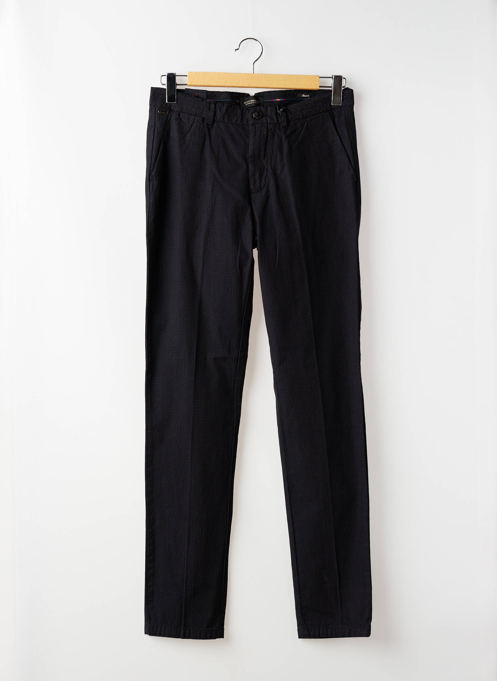 Pantalon chino țesătură poplin talie joasă negru SCOTCH & SODA bărbat