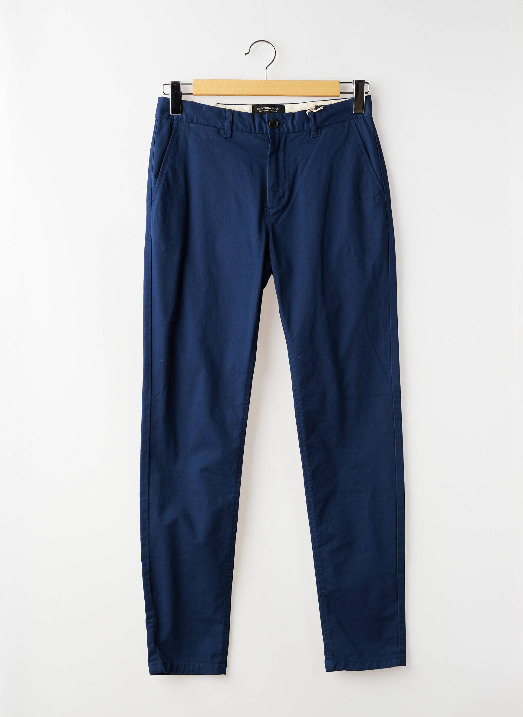 Pantalon chino țesătură poplin mărime normală albastru SCOTCH & SODA bărbat