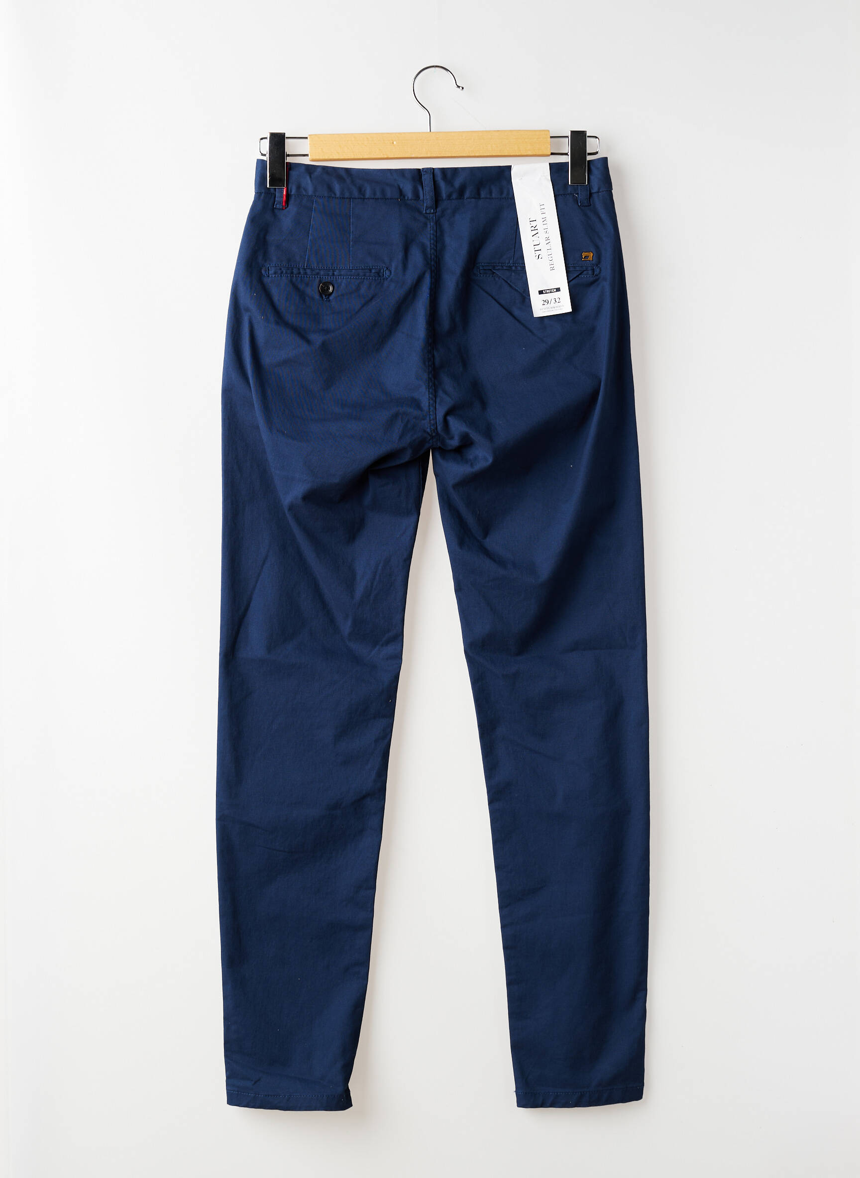 Pantalon chino țesătură poplin mărime normală albastru SCOTCH & SODA bărbat