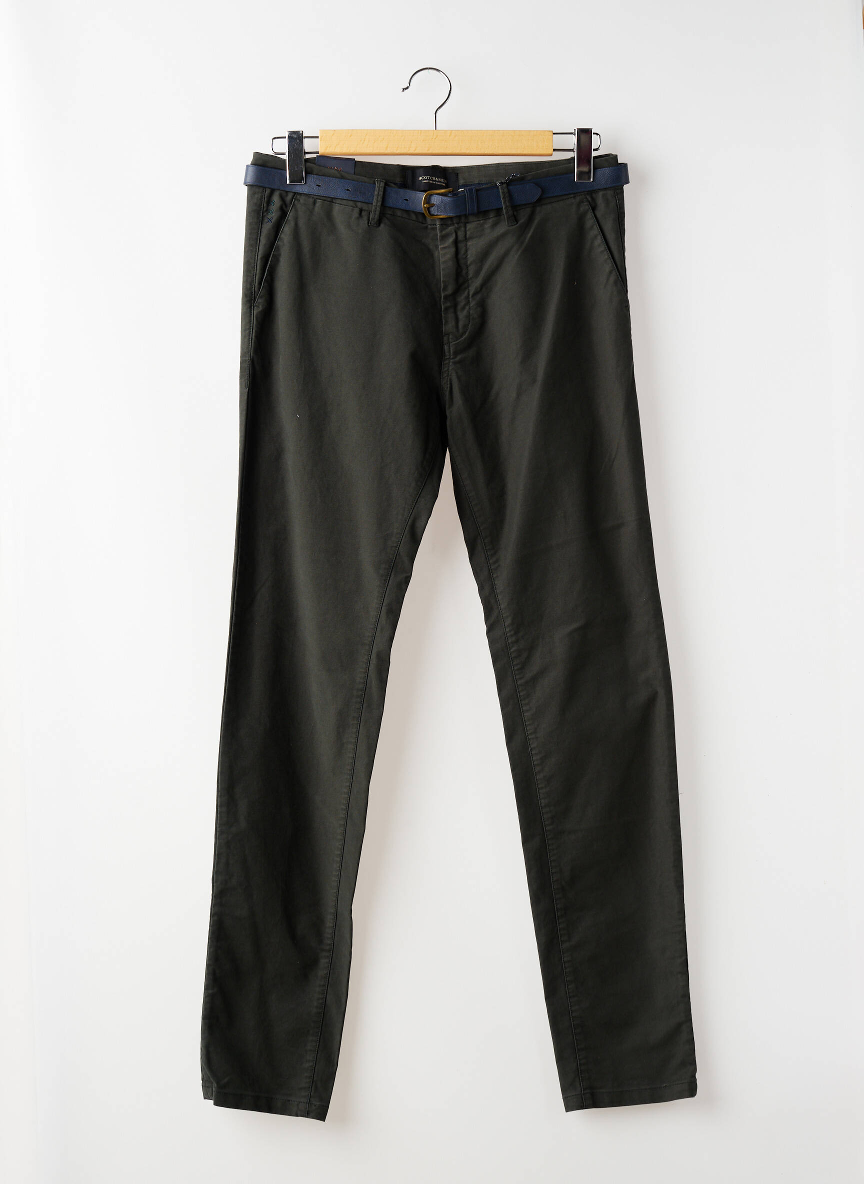 Pantalon chino țesătură poplin mărime normală verde SCOTCH & SODA bărbat