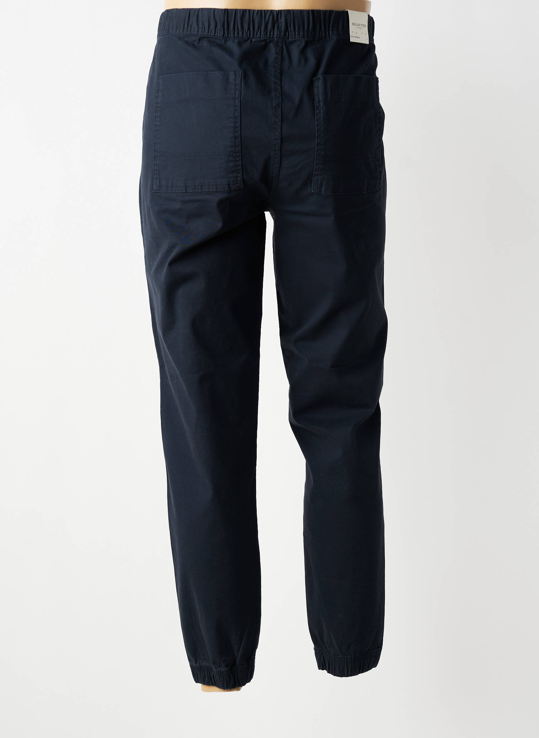 Pantalon drept țesătură poplin mărime normală albastru SELECTED bărbat