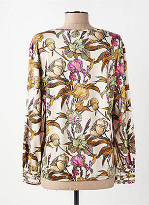 Bluză imprimeu floral mâneci lungi bej K-DESIGN femeie