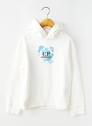 Hanorac cu glugă țesătură jersey mâneci lungi alb CP COMPANY băiat