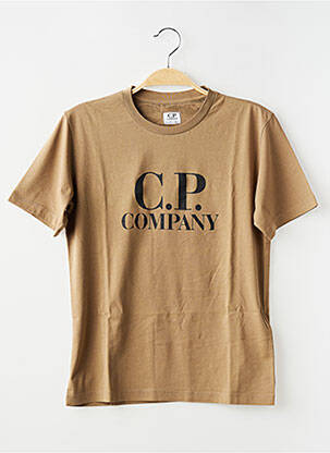 Tricou țesătură jersey mâneci scurte maro CP COMPANY băiat