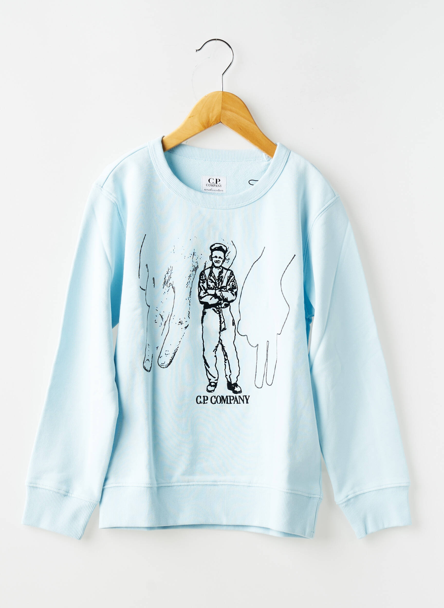 Hanorac serigrafie mâneci lungi albastru CP COMPANY băiat