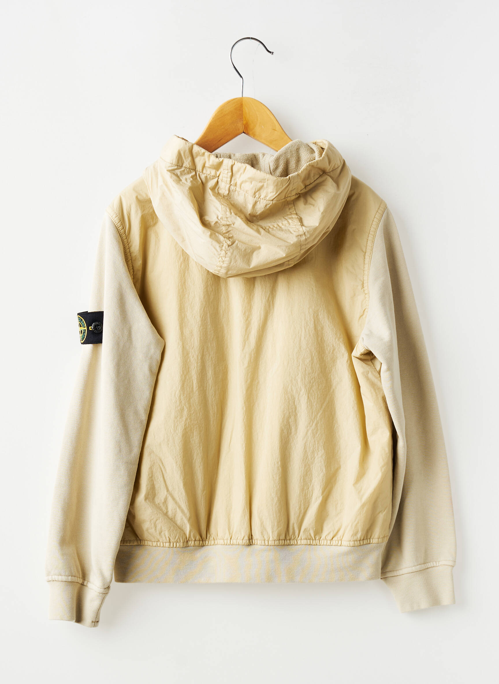Jachetă vânt buzunare cu glugă bej STONE ISLAND băiat