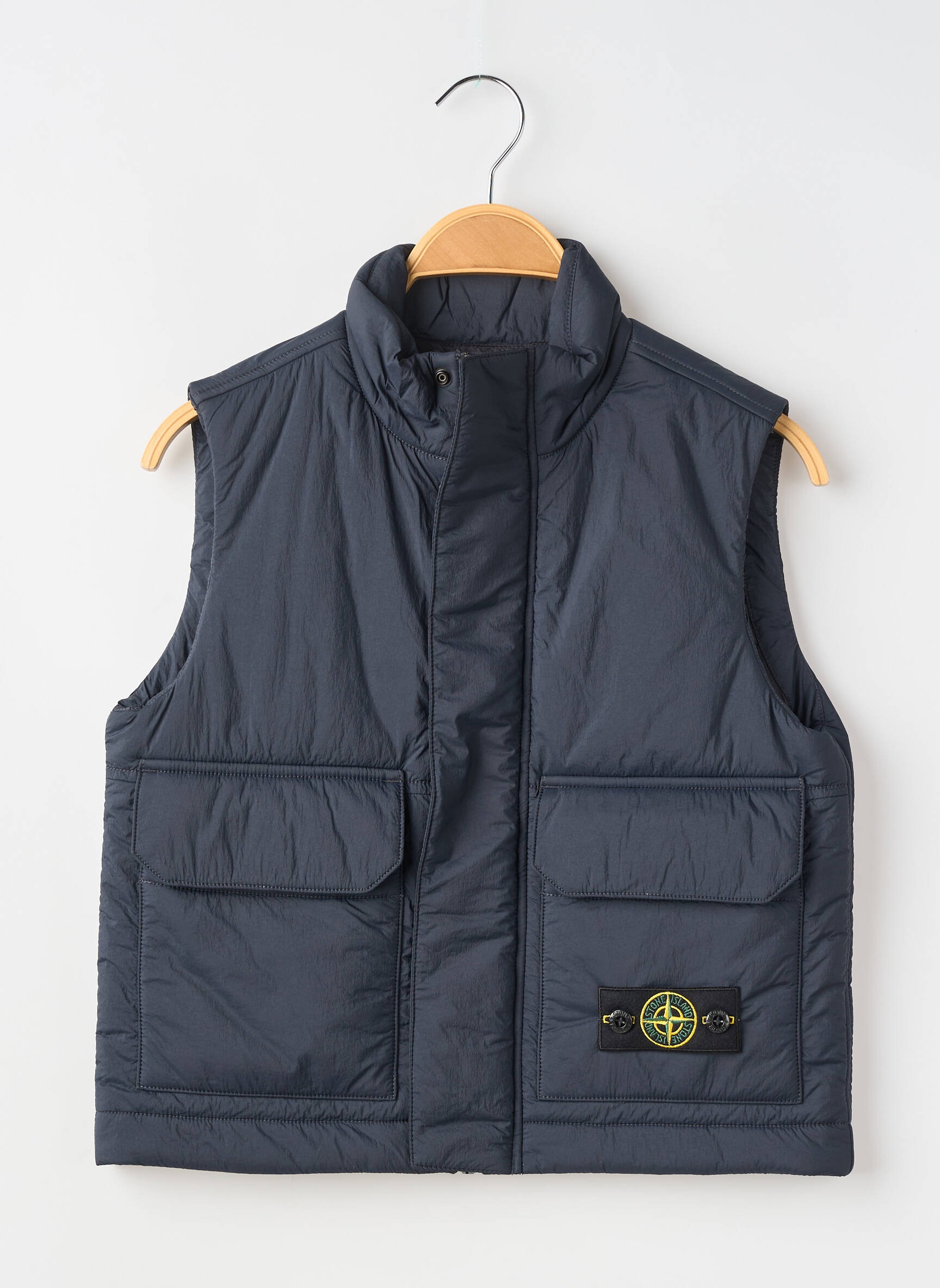 Geacă matlasată finisaj interior dublat fără glugă albastru STONE ISLAND băiat