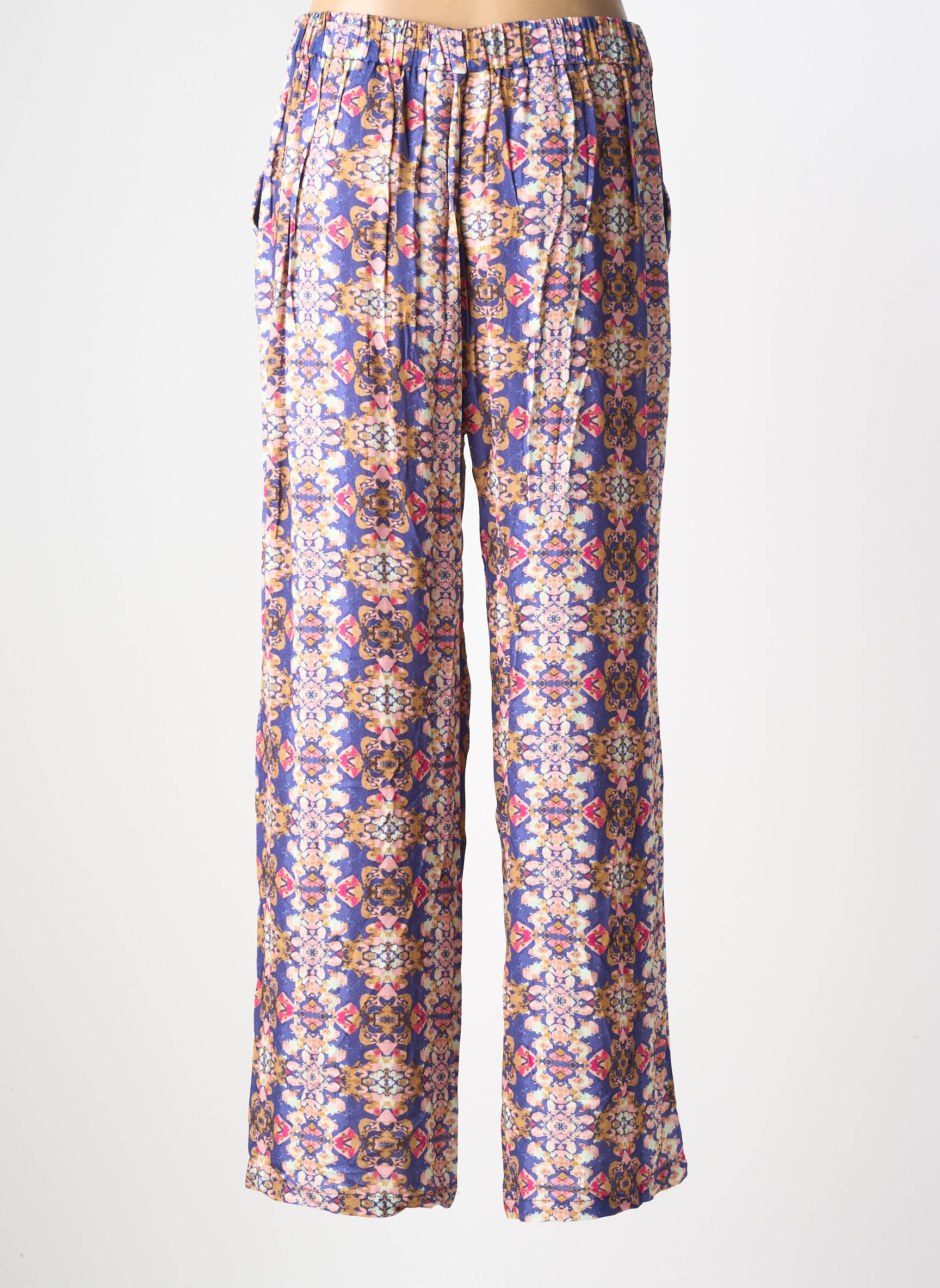 Pantalon drept țesătură crep mărime normală violet ONLY femeie