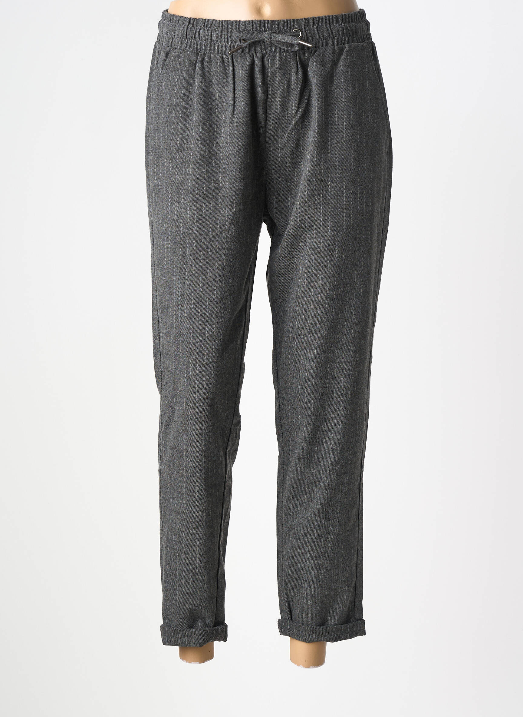 Pantalon drept elasticitate mărime normală gri TEDDY SMITH femeie