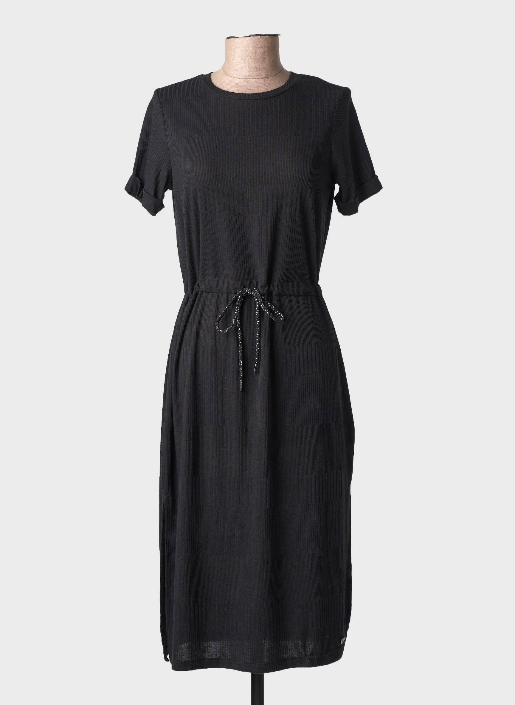 Rochie midi mâneci scurte mâneci scurte negru TEDDY SMITH femeie